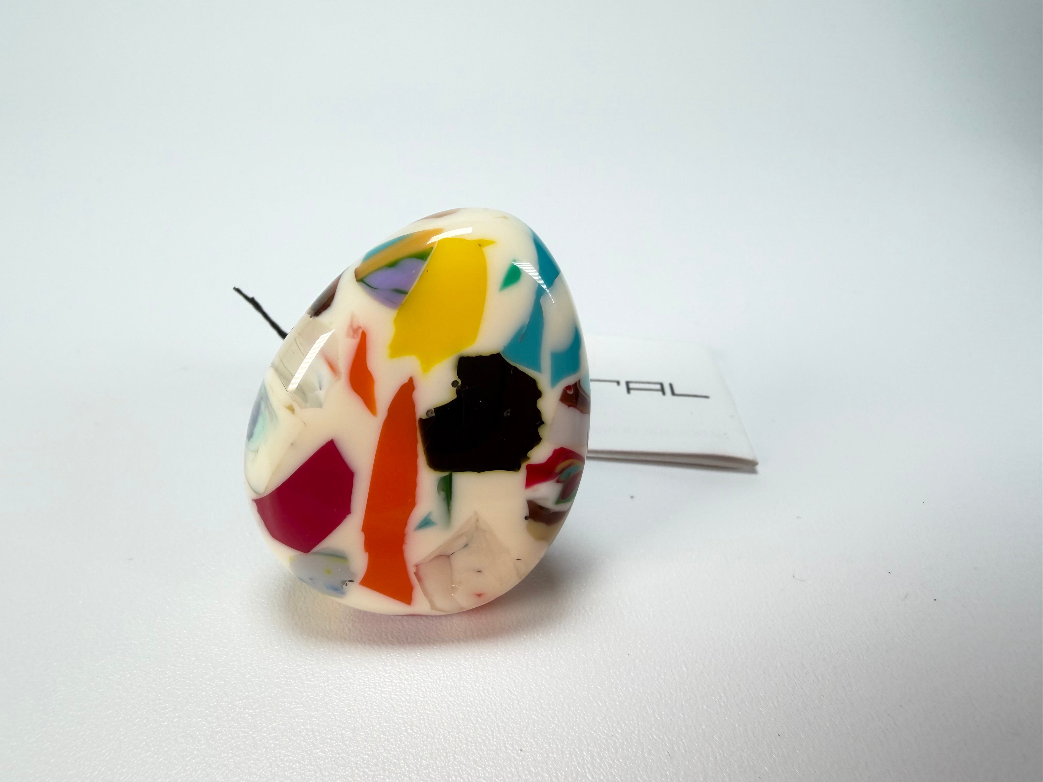Sobral - Caillou Marfim "Poesia" Resin Ring ( 003597 ) - Size UK U  / US 10.5