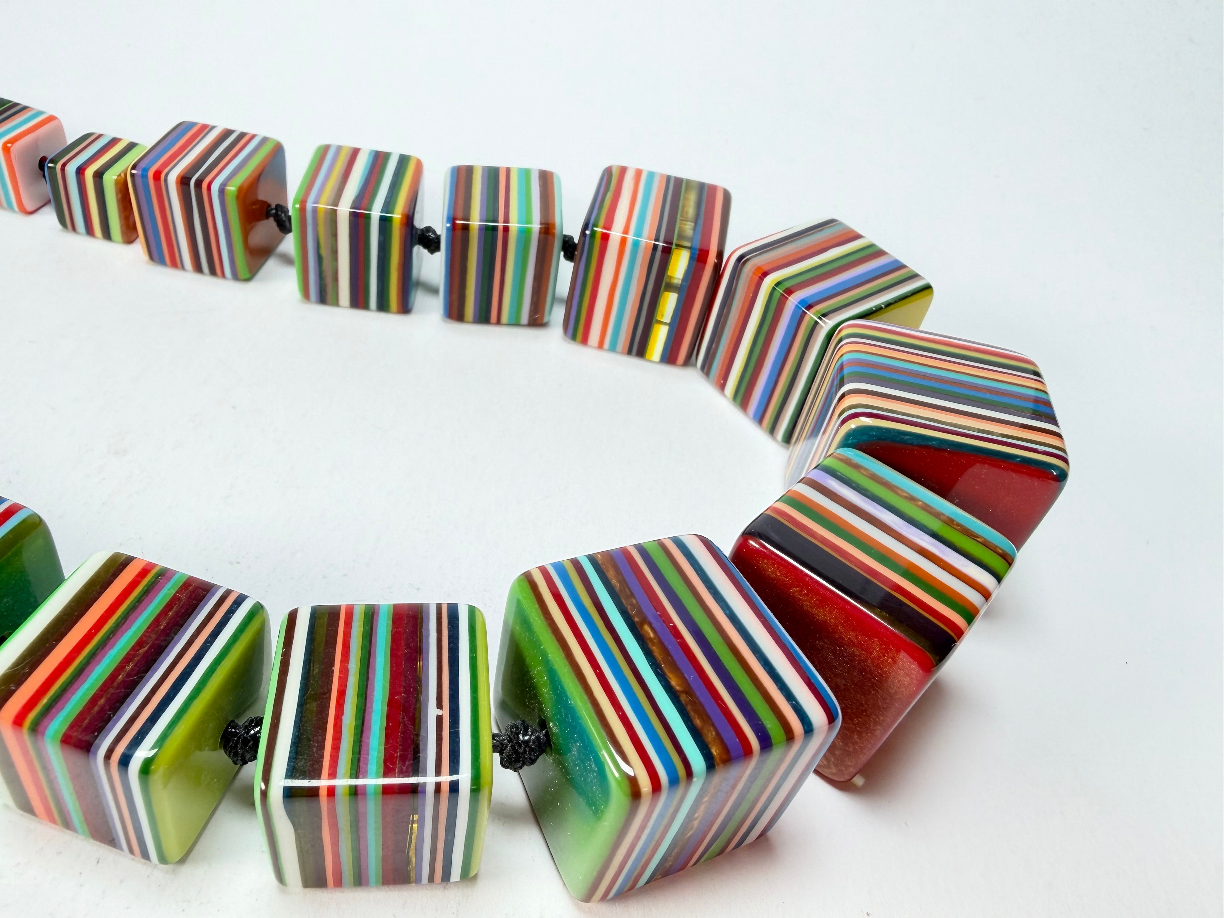 Sobral - Pop Art "K" Multi Cubes Resin Necklace ( 003624 )