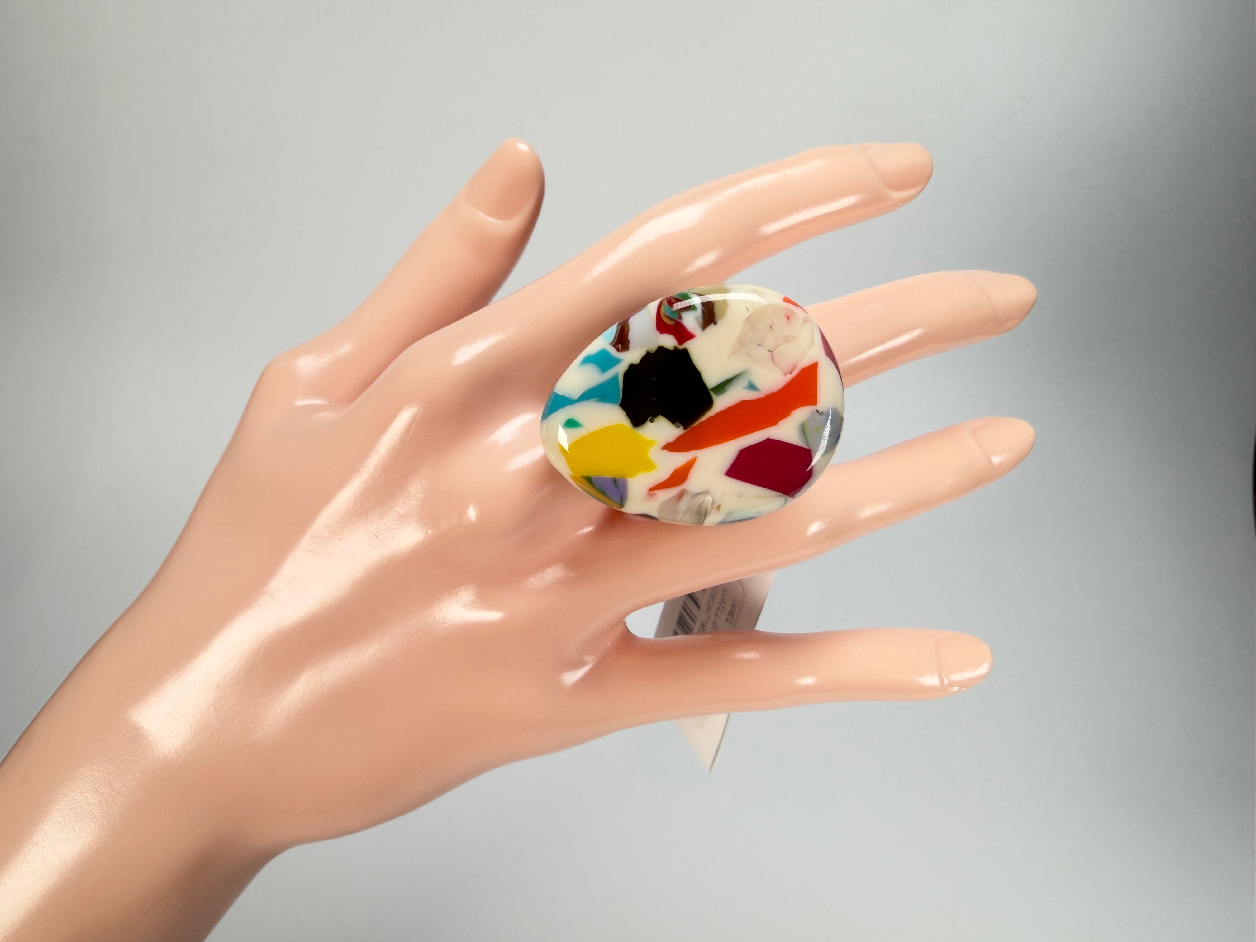 Sobral - Caillou Marfim "Poesia" Resin Ring ( 003597 ) - Size UK U  / US 10.5