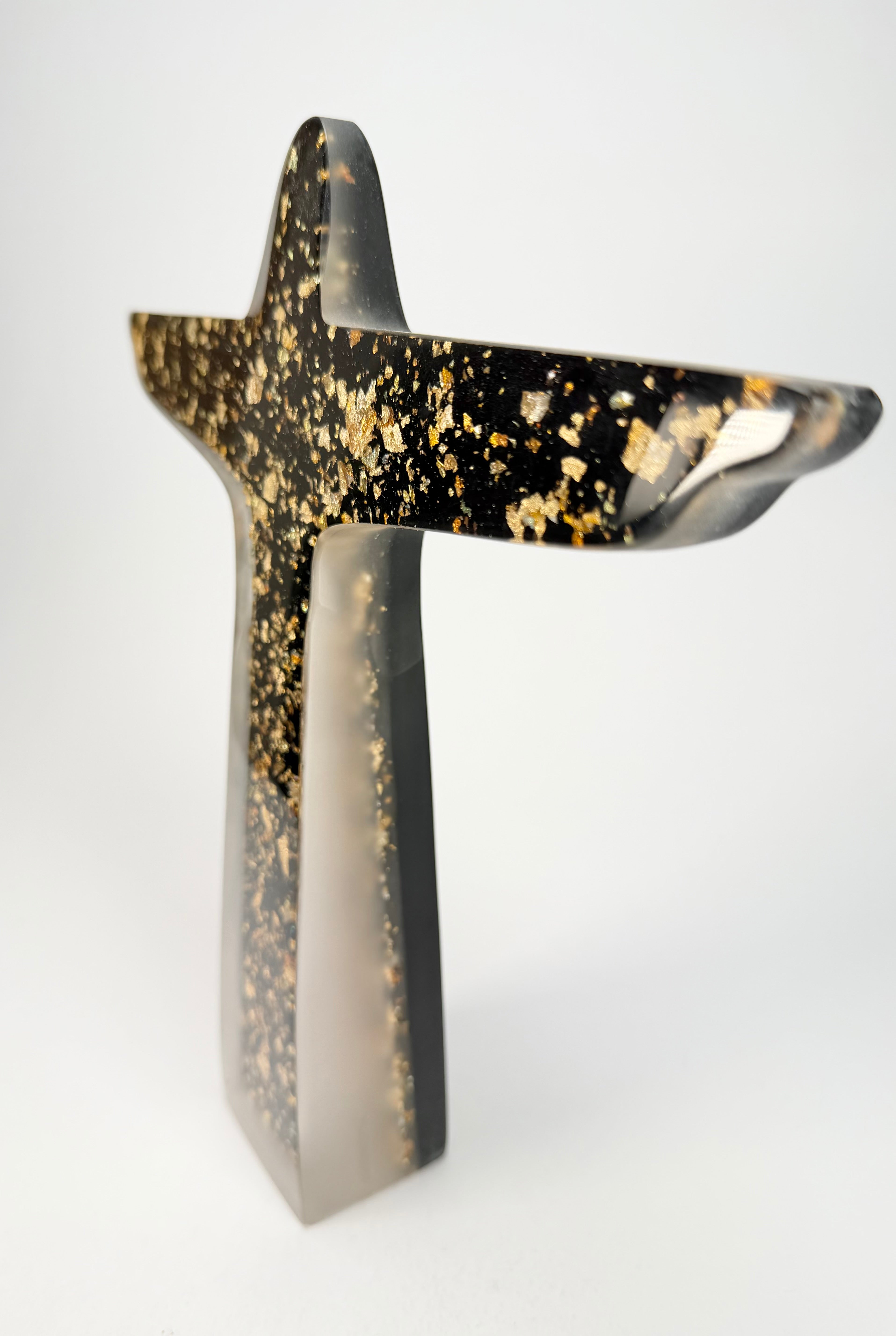 Sobral - Landmark "Cristo" Metalique Black & Gold Extra Large 28cm Statue Ornament ( 004015 )