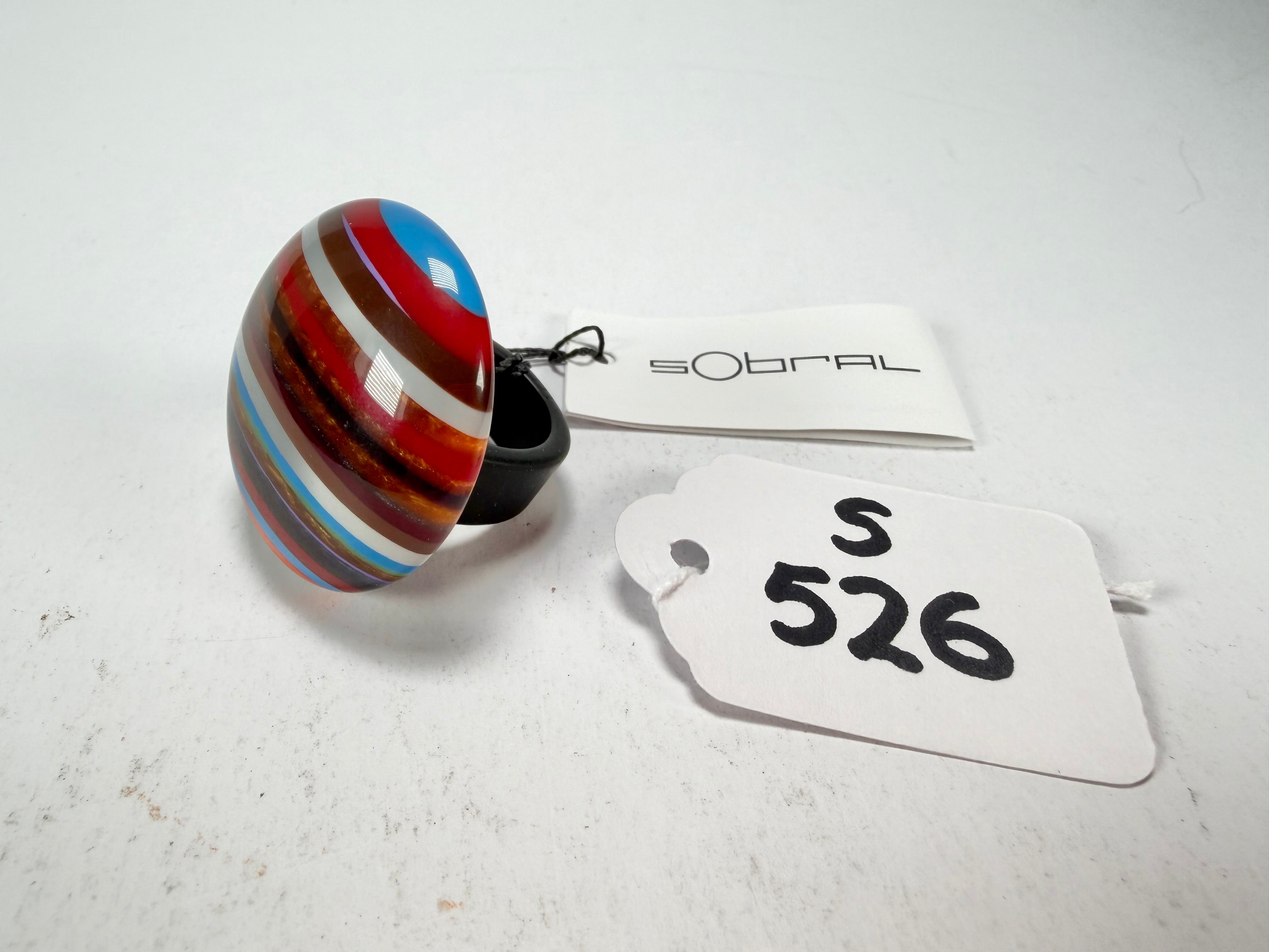 Sobral - Pop Art "Bead Efeitos" Resin Ring ( 004764 ) - Size UK S / US 9