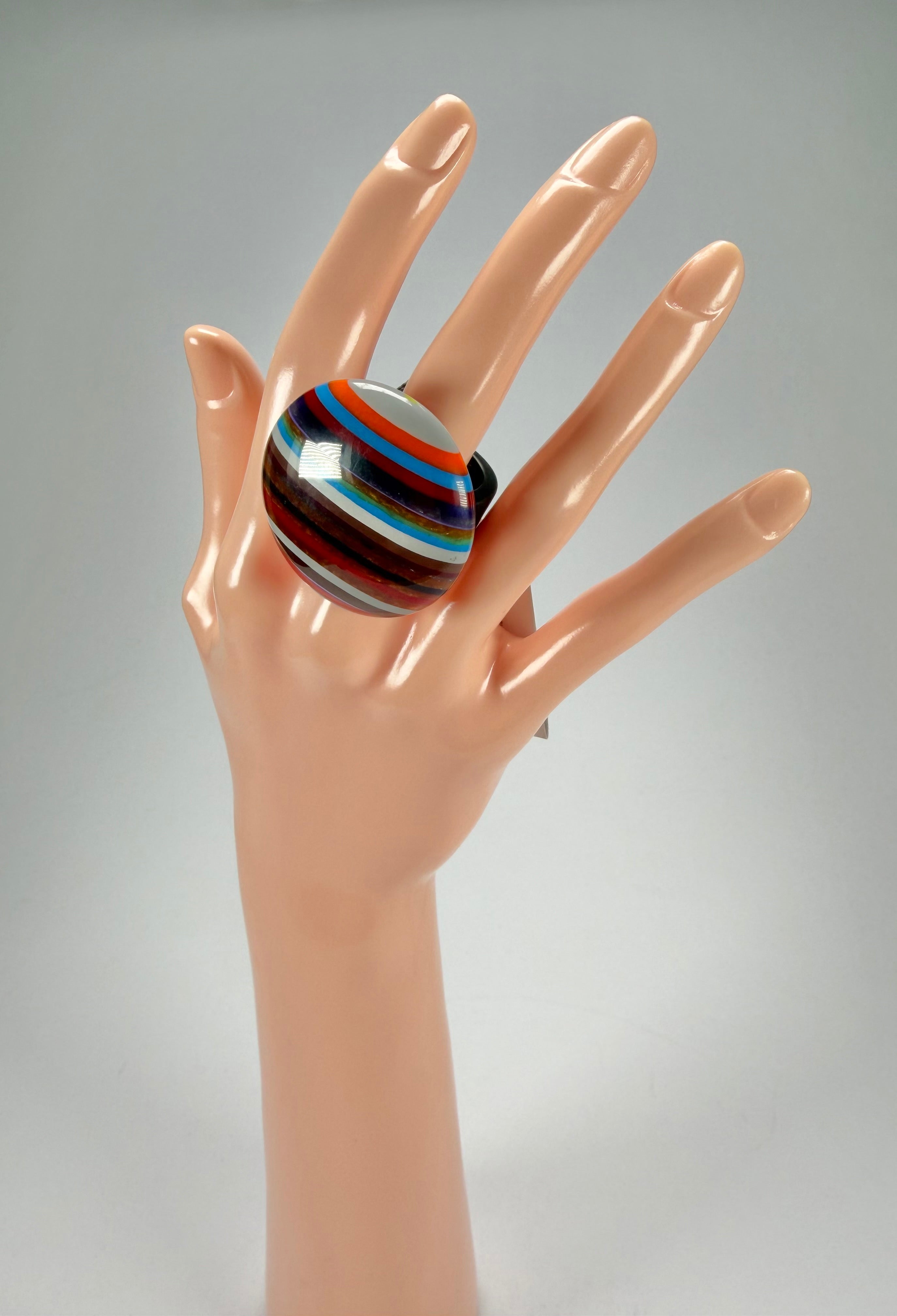 Sobral - Pop Art "Bead Efeitos" Resin Ring ( 004764 ) - Size UK S / US 9
