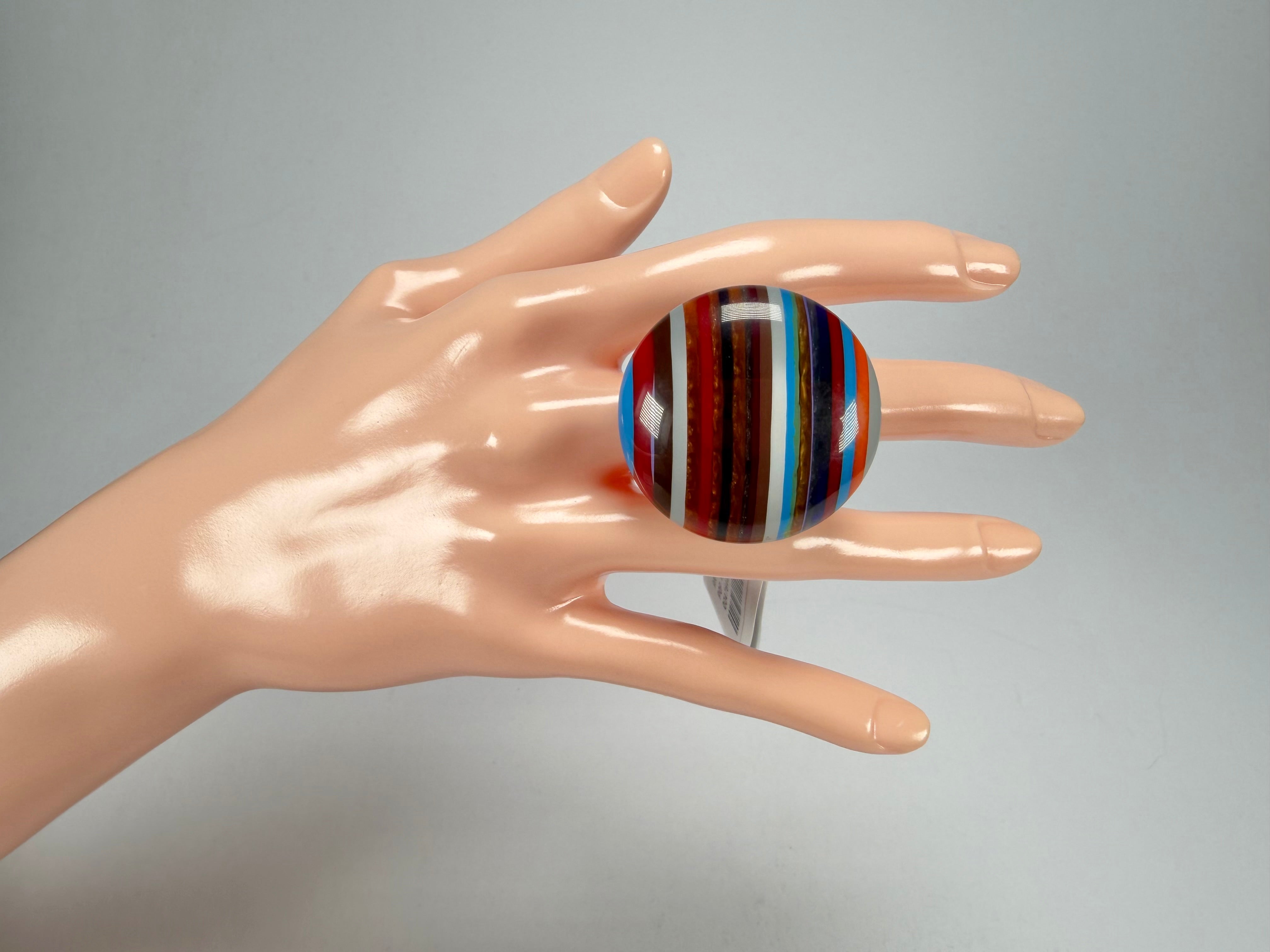 Sobral - Pop Art "Bead Efeitos" Resin Ring ( 004764 ) - Size UK S / US 9