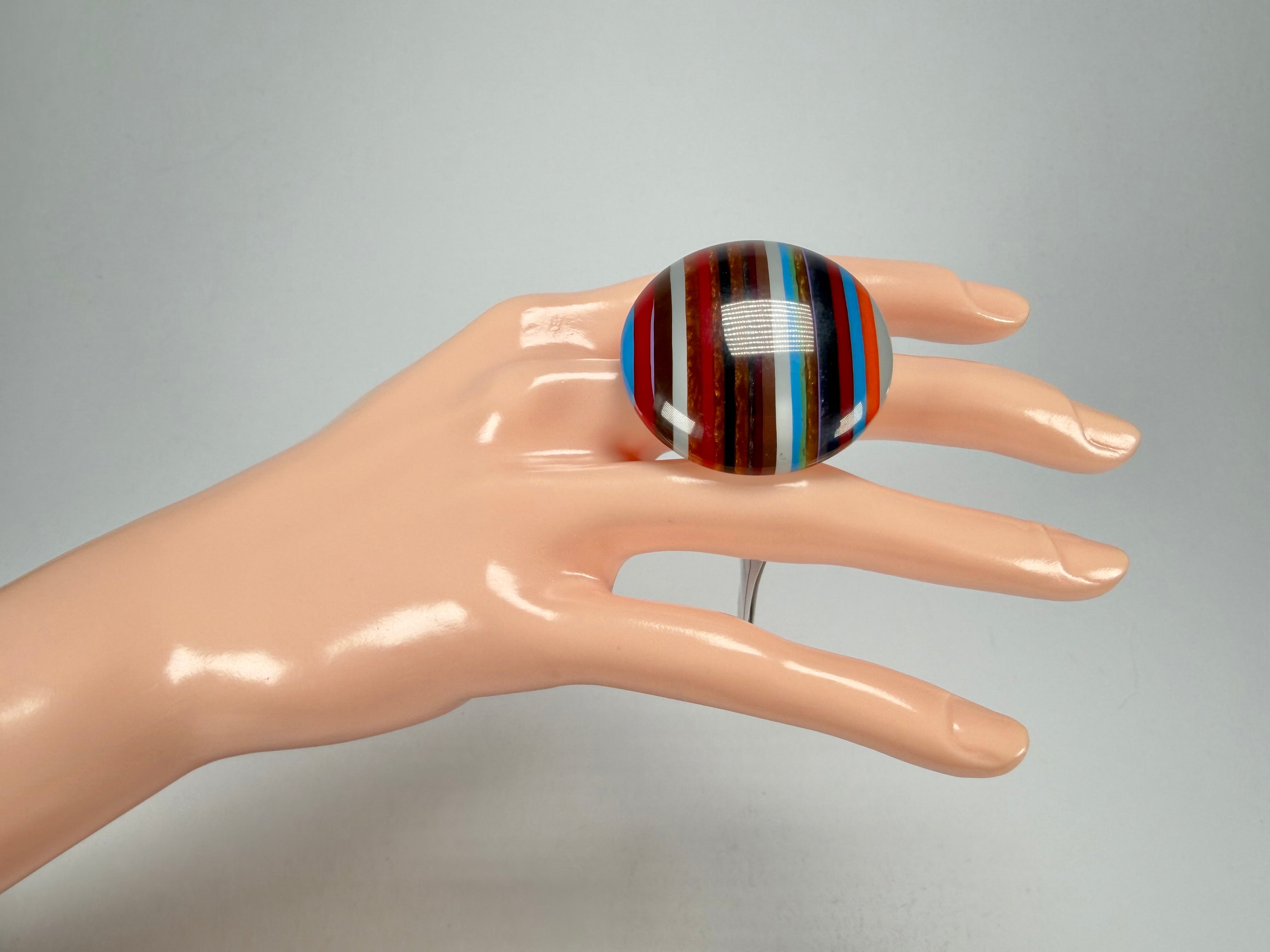 Sobral - Pop Art "Bead Efeitos" Resin Ring ( 004764 ) - Size UK S / US 9