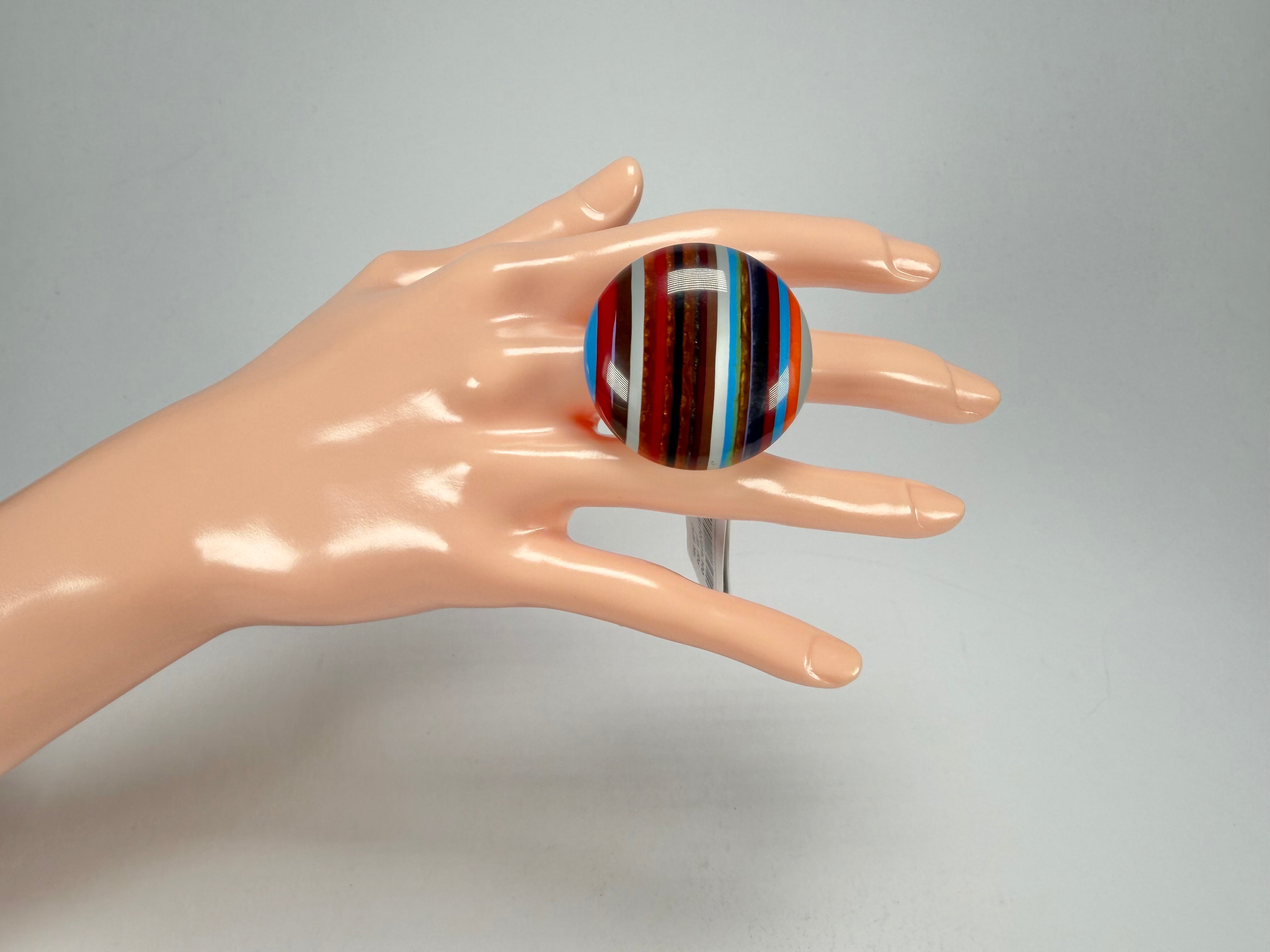 Sobral - Pop Art "Bead Efeitos" Resin Ring ( 004764 ) - Size UK S / US 9