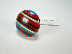 Sobral - Pop Art "Bead Efeitos" Resin Ring ( 004764 ) - Size UK S / US 9
