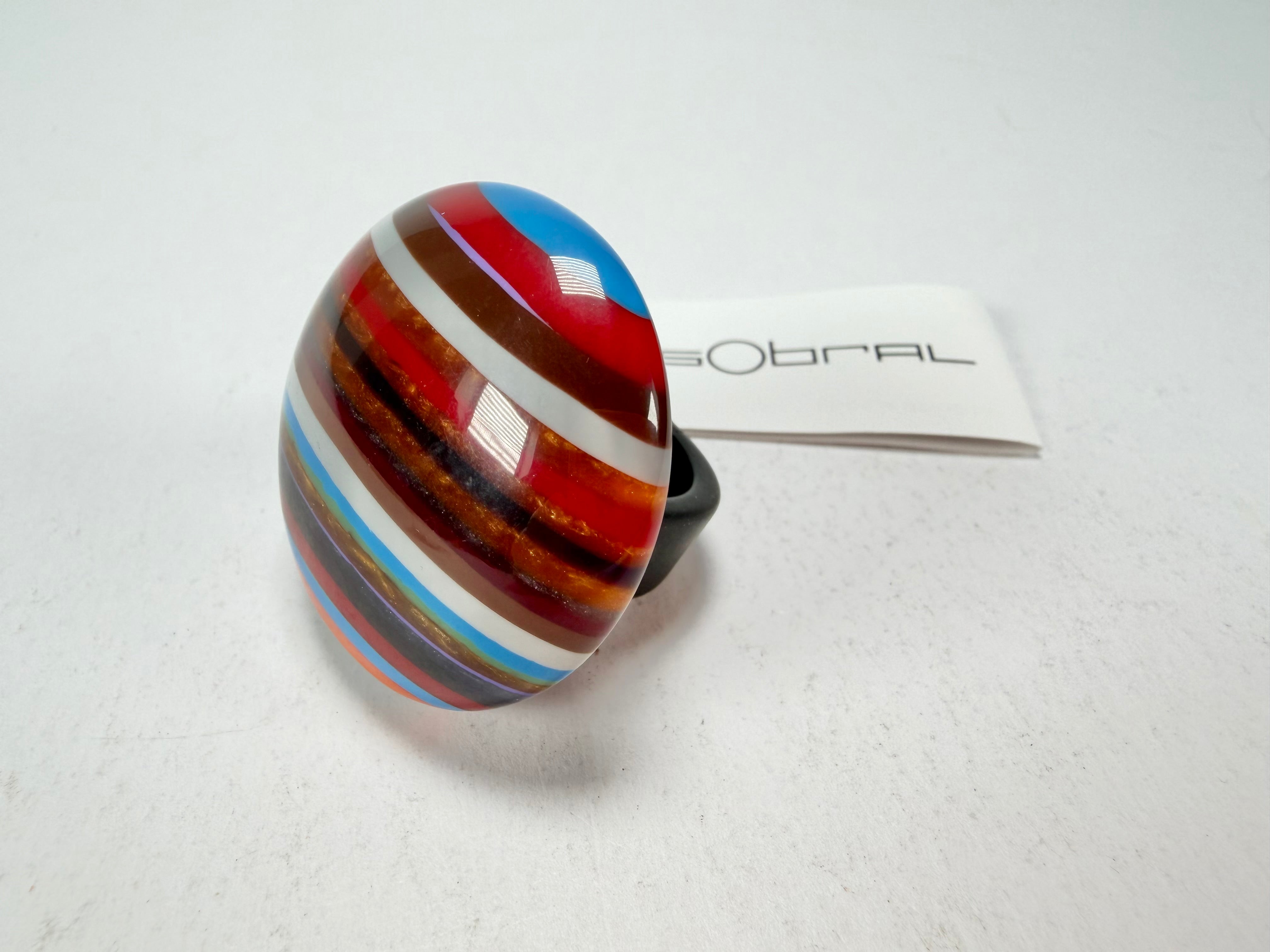 Sobral - Pop Art "Bead Efeitos" Resin Ring ( 004764 ) - Size UK S / US 9