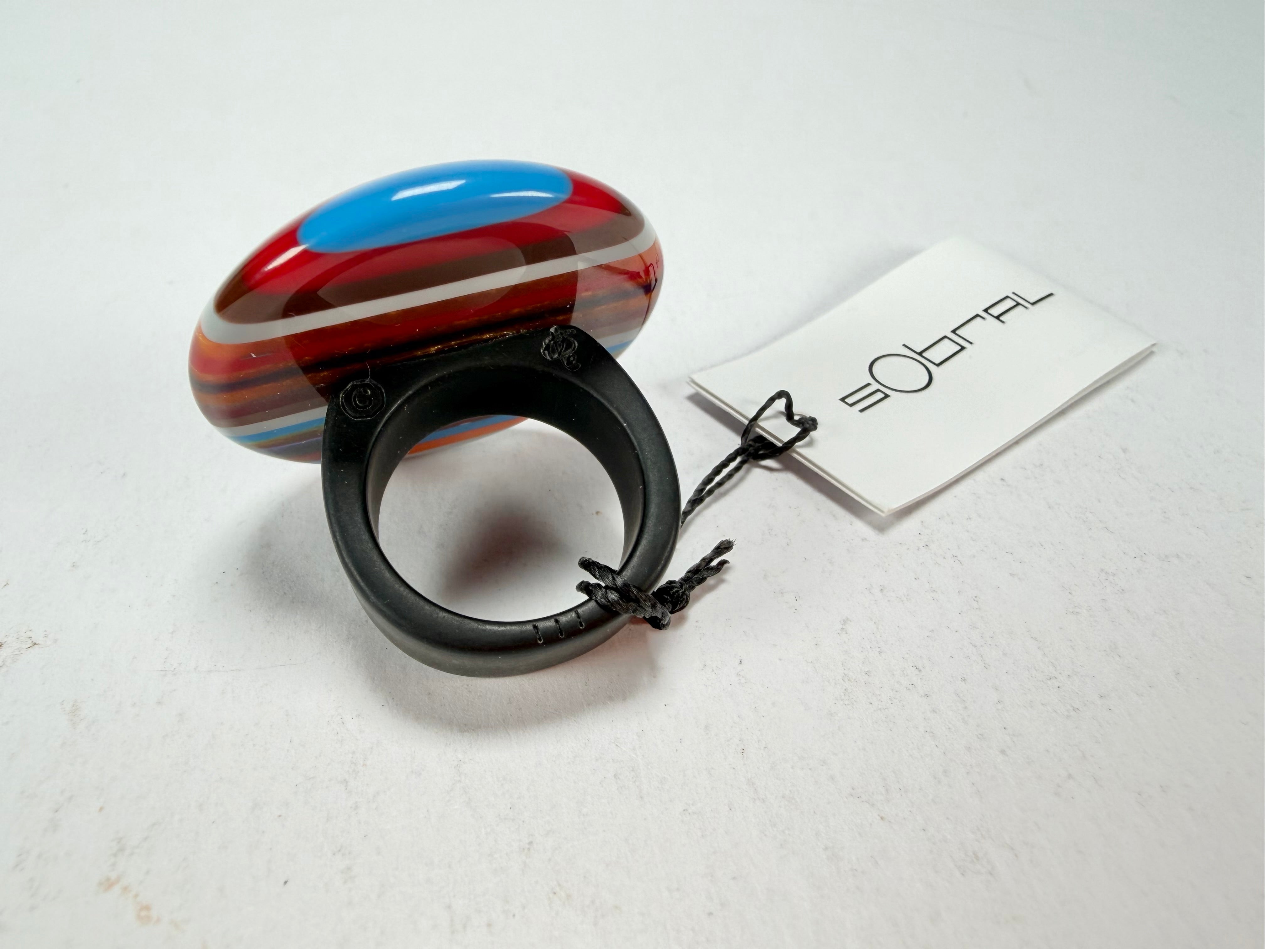 Sobral - Pop Art "Bead Efeitos" Resin Ring ( 004764 ) - Size UK S / US 9