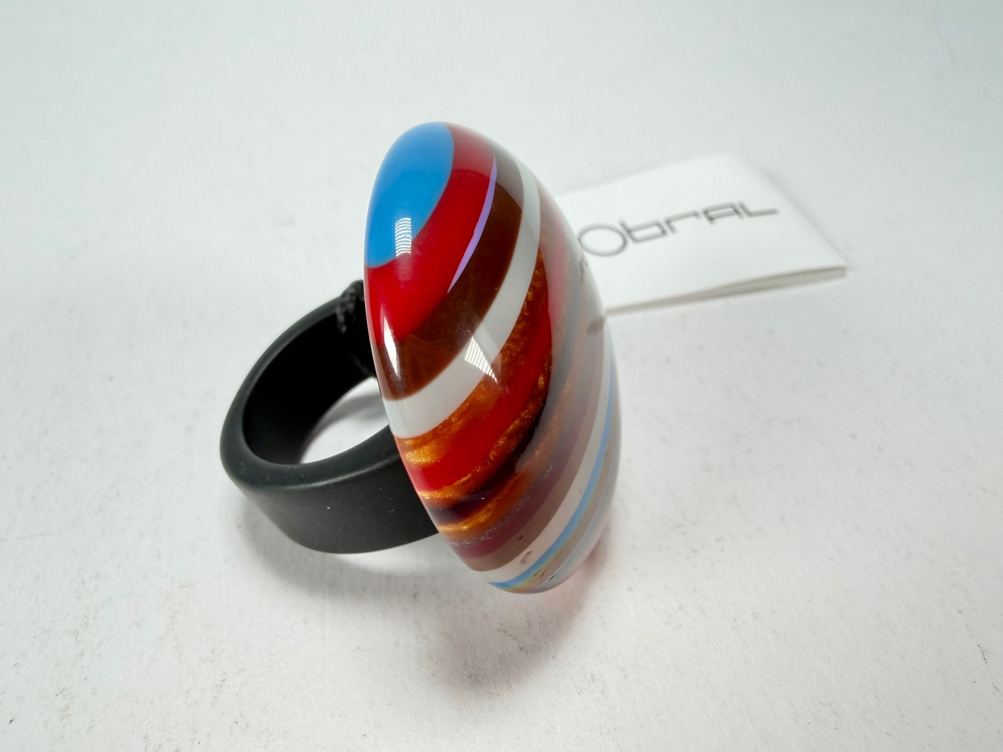 Sobral - Pop Art "Bead Efeitos" Resin Ring ( 004764 ) - Size UK S / US 9