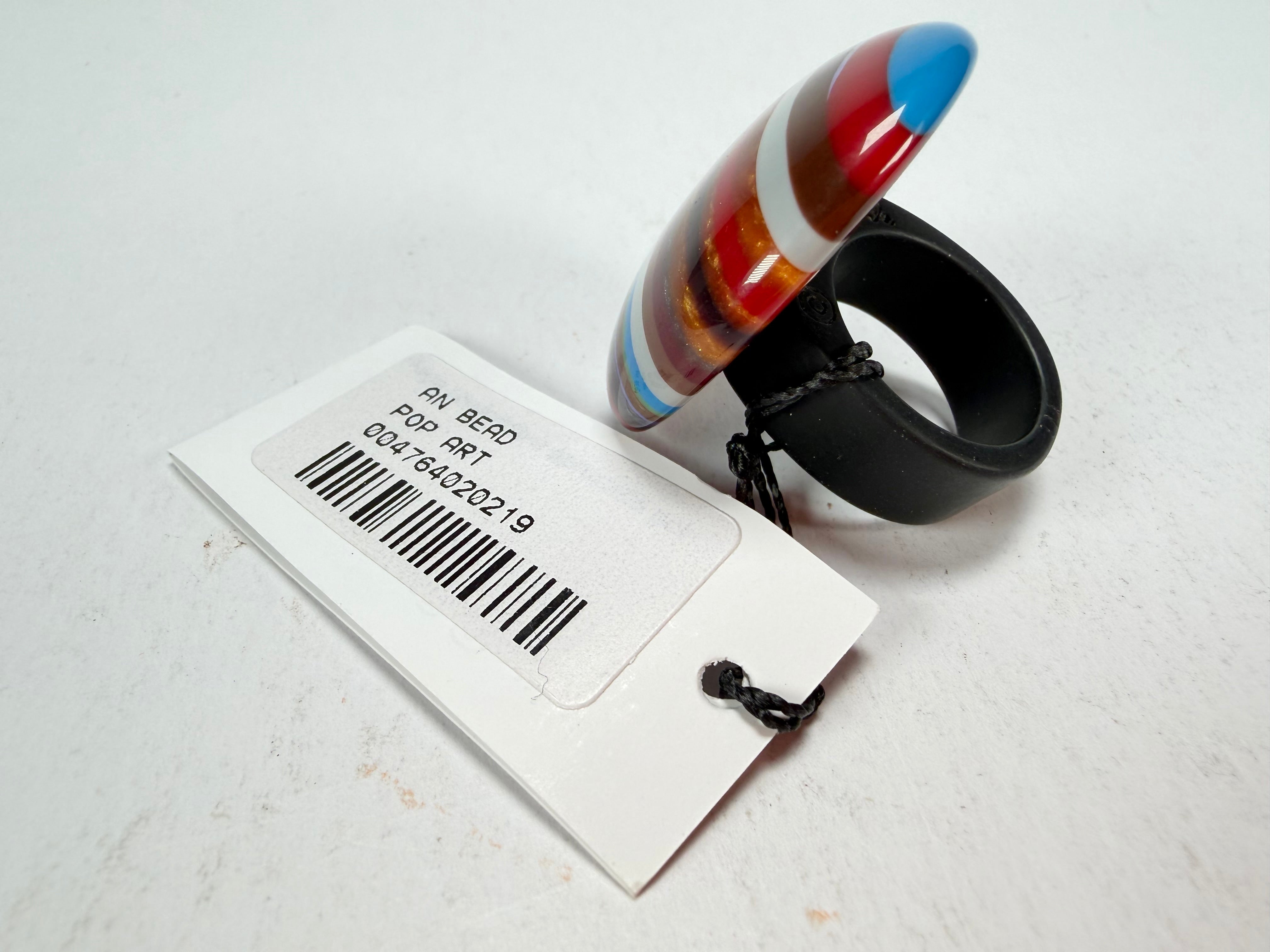Sobral - Pop Art "Bead Efeitos" Resin Ring ( 004764 ) - Size UK S / US 9