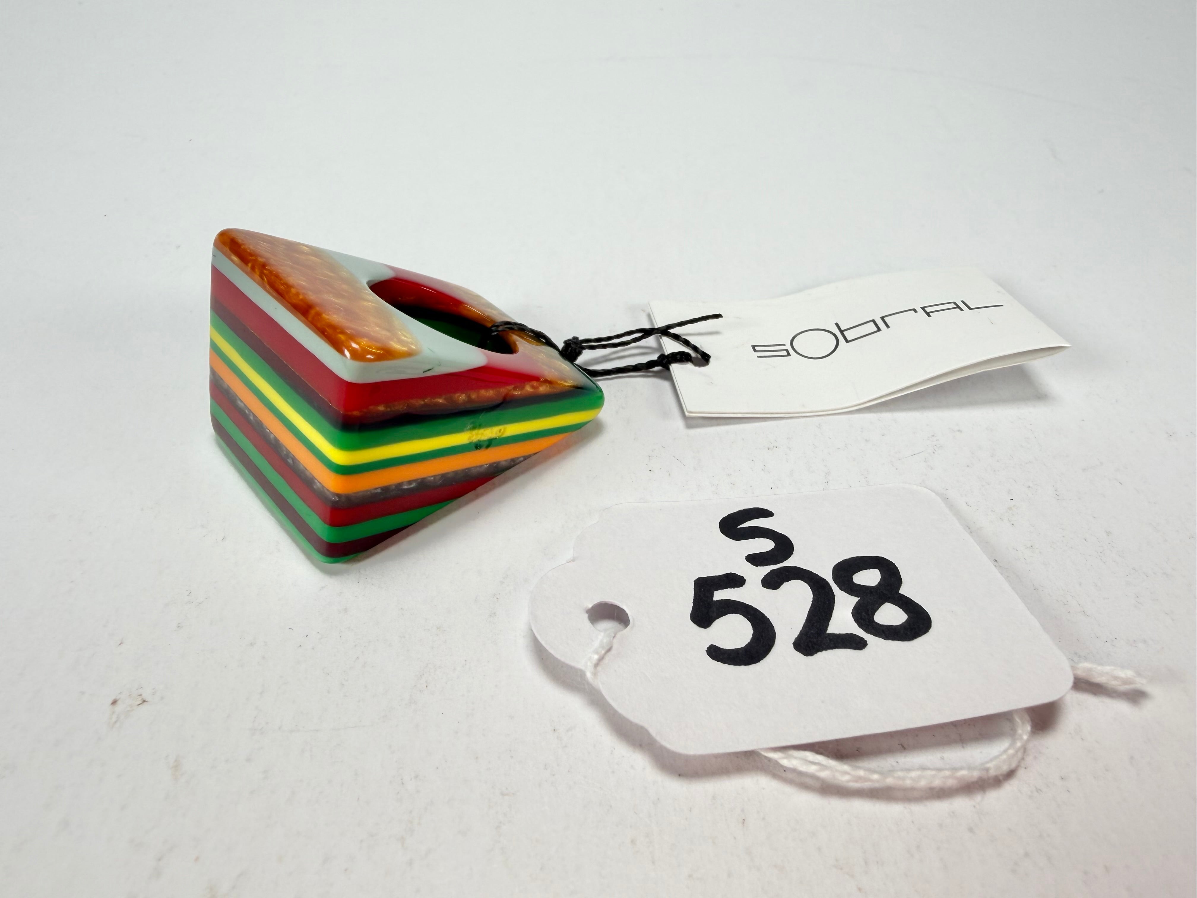 Sobral - Pop Art "Carre" Resin Ring ( 001828 ) - Size UK N / US 6.5