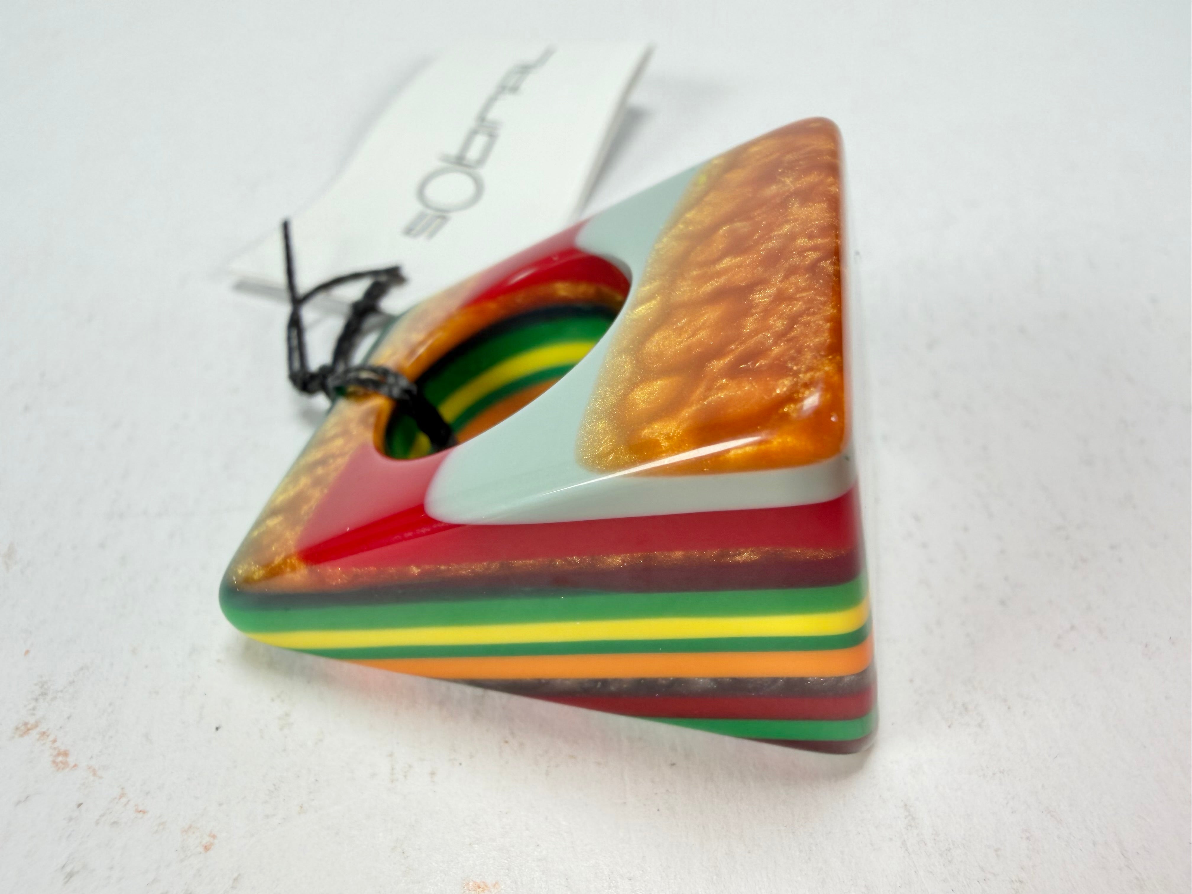 Sobral - Pop Art "Carre" Resin Ring ( 001828 ) - Size UK N / US 6.5