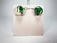 Sobral - Onda Verde "Wave" Green Resin Clip On Earrings ( 005331 )