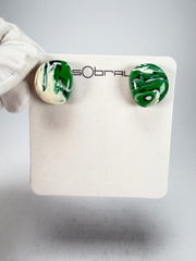 Sobral - Onda Verde "Wave" Green Resin Clip On Earrings ( 005331 )