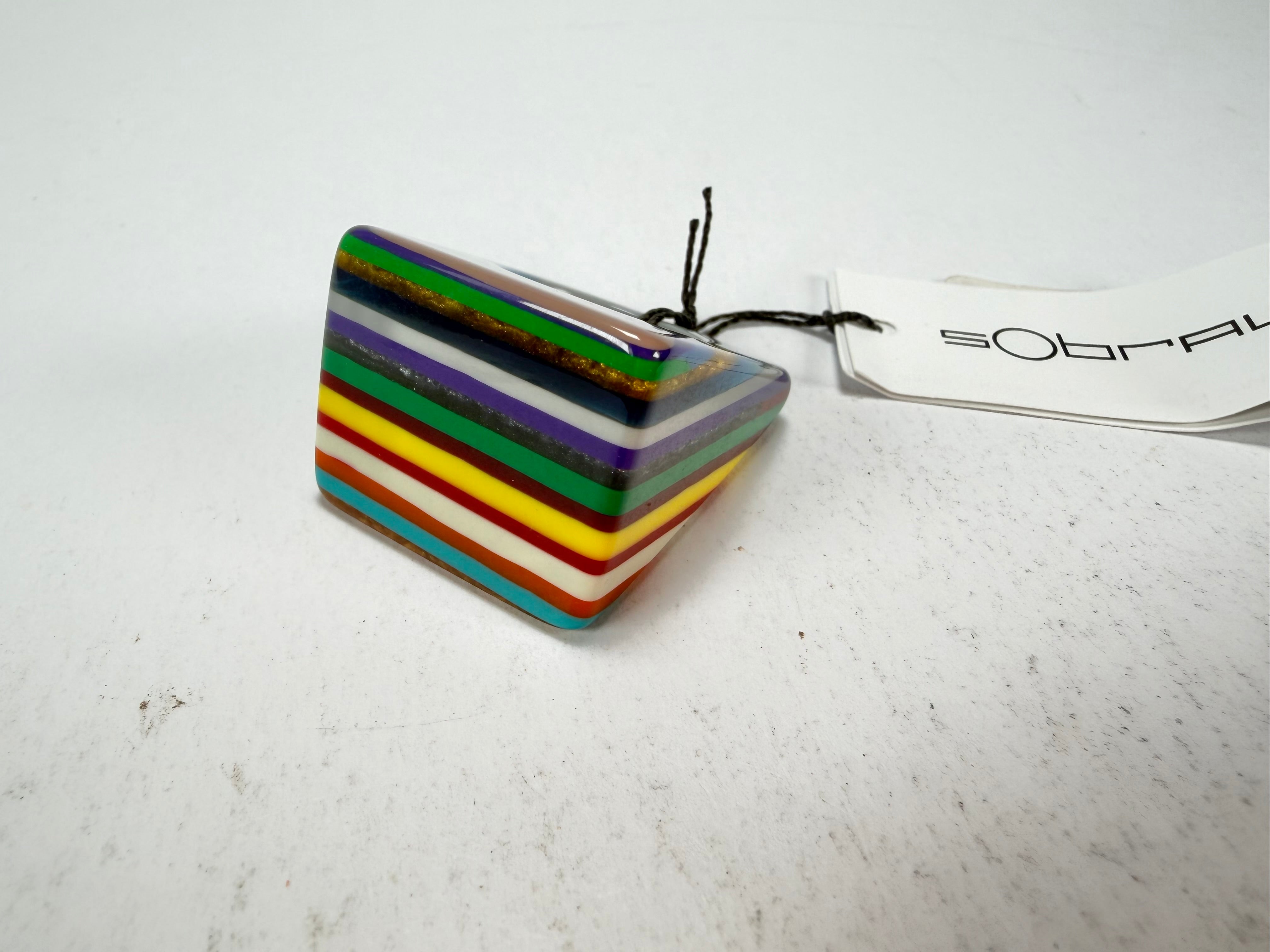 Sobral - Pop Art "Carre" Resin Ring ( 001828 ) - Size UK O / US 7