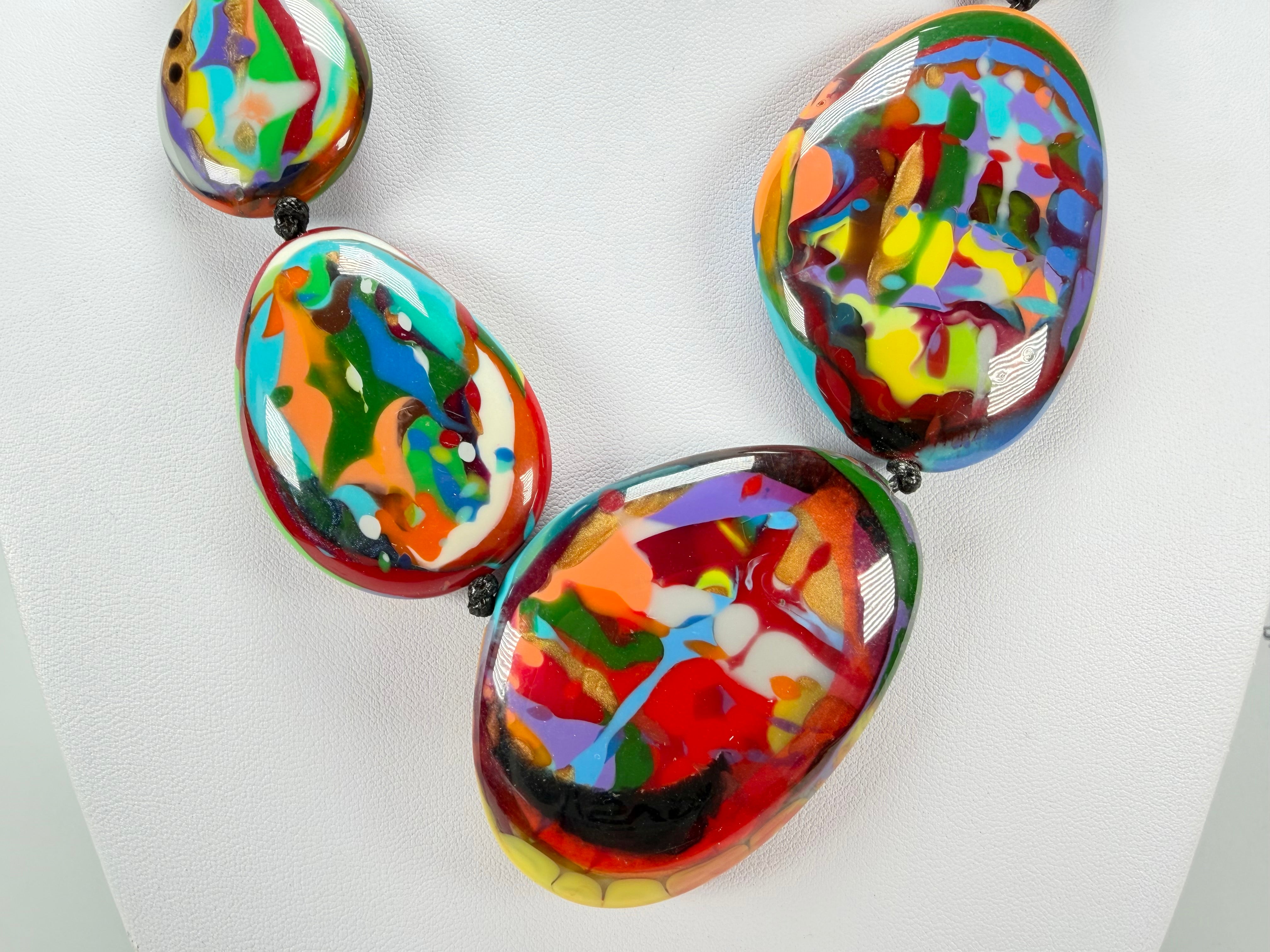Sobral - Multi-Colour "Gabriele K" Resin Necklace ( 003616 )