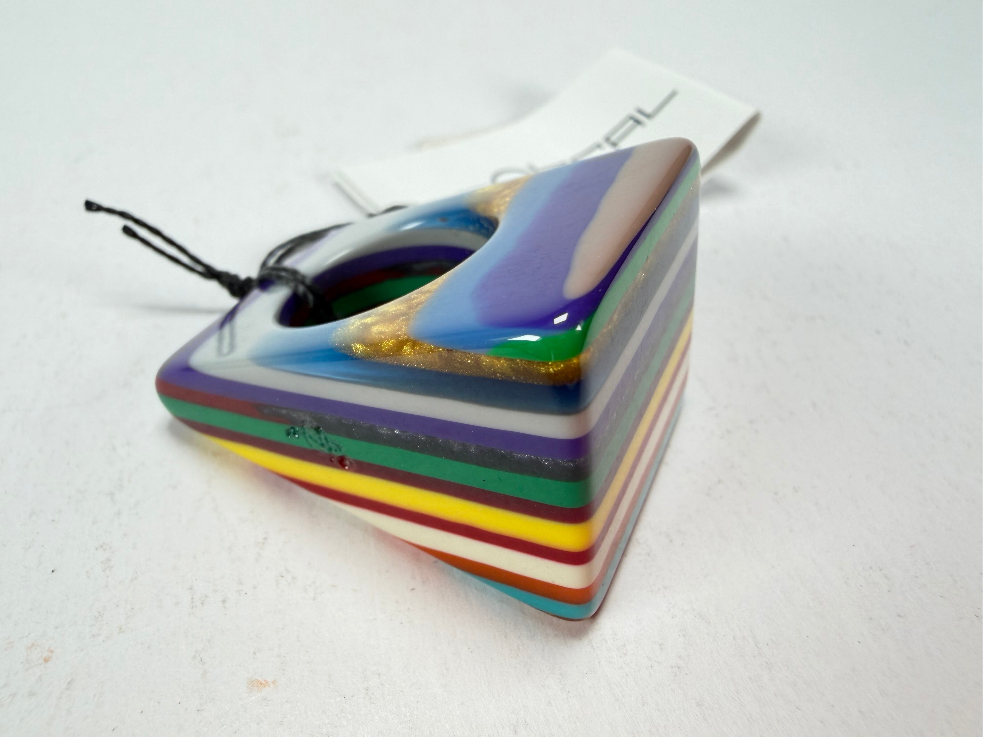 Sobral - Pop Art "Carre" Resin Ring ( 001828 ) - Size UK O / US 7