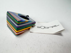 Sobral - Pop Art "Carre" Resin Ring ( 001828 ) - Size UK O / US 7