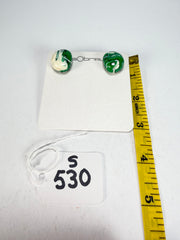 Sobral - Onda Verde "Wave" Green Resin Clip On Earrings ( 005331 )