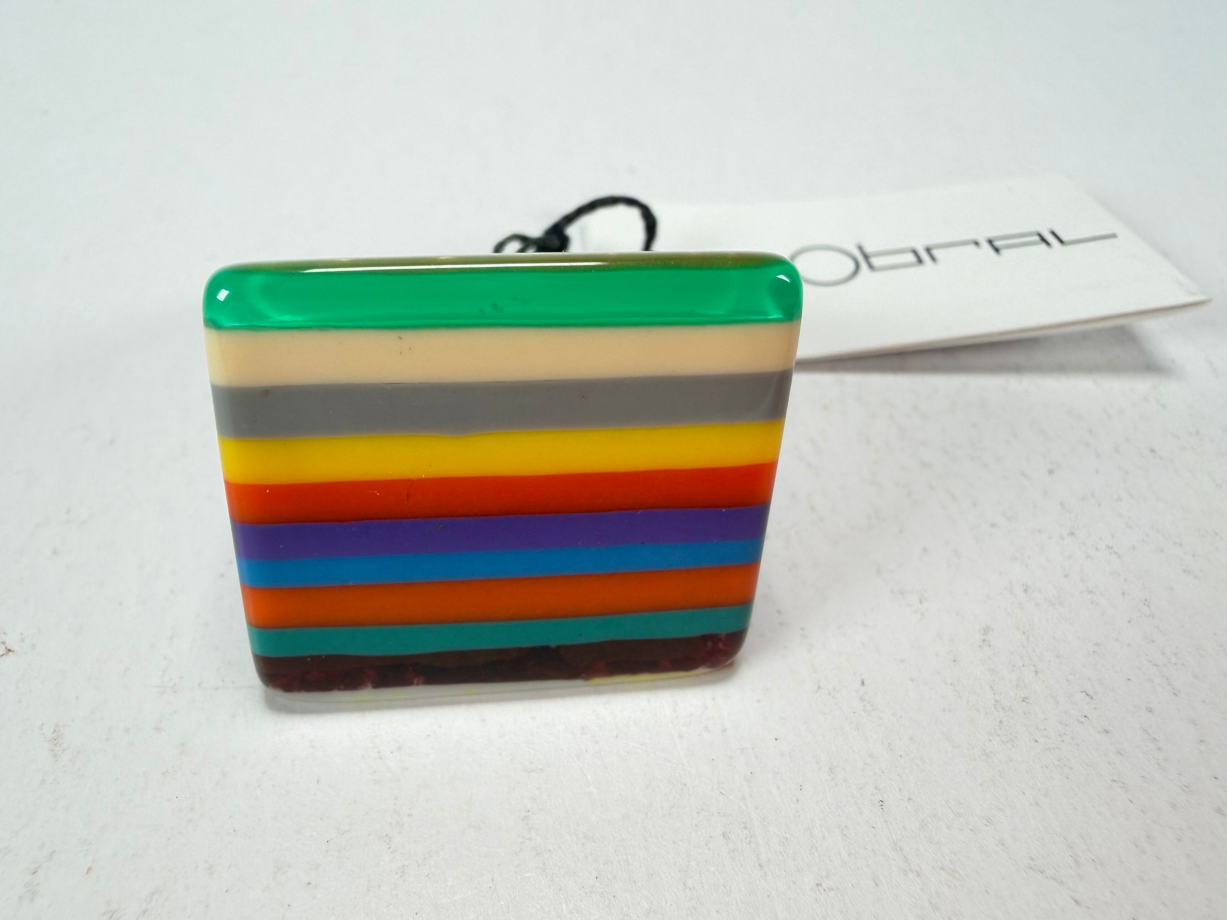 Sobral - Pop Art "Carre" Resin Ring ( 001828 ) - Size UK R / US 9