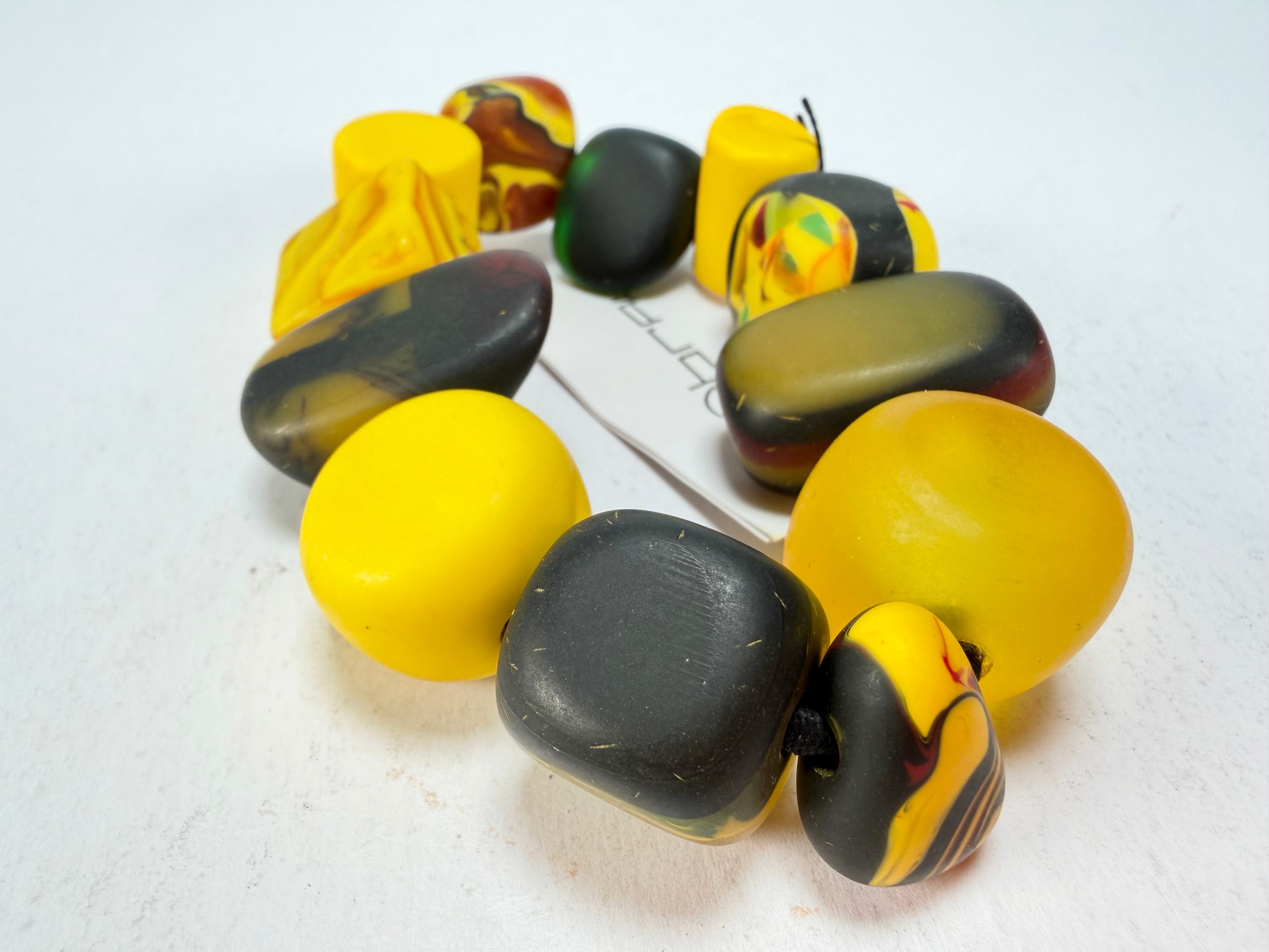 Sobral - Indiana "Amarelo" Yellow Mix Elasticated Resin Bracelet ( 000210 )