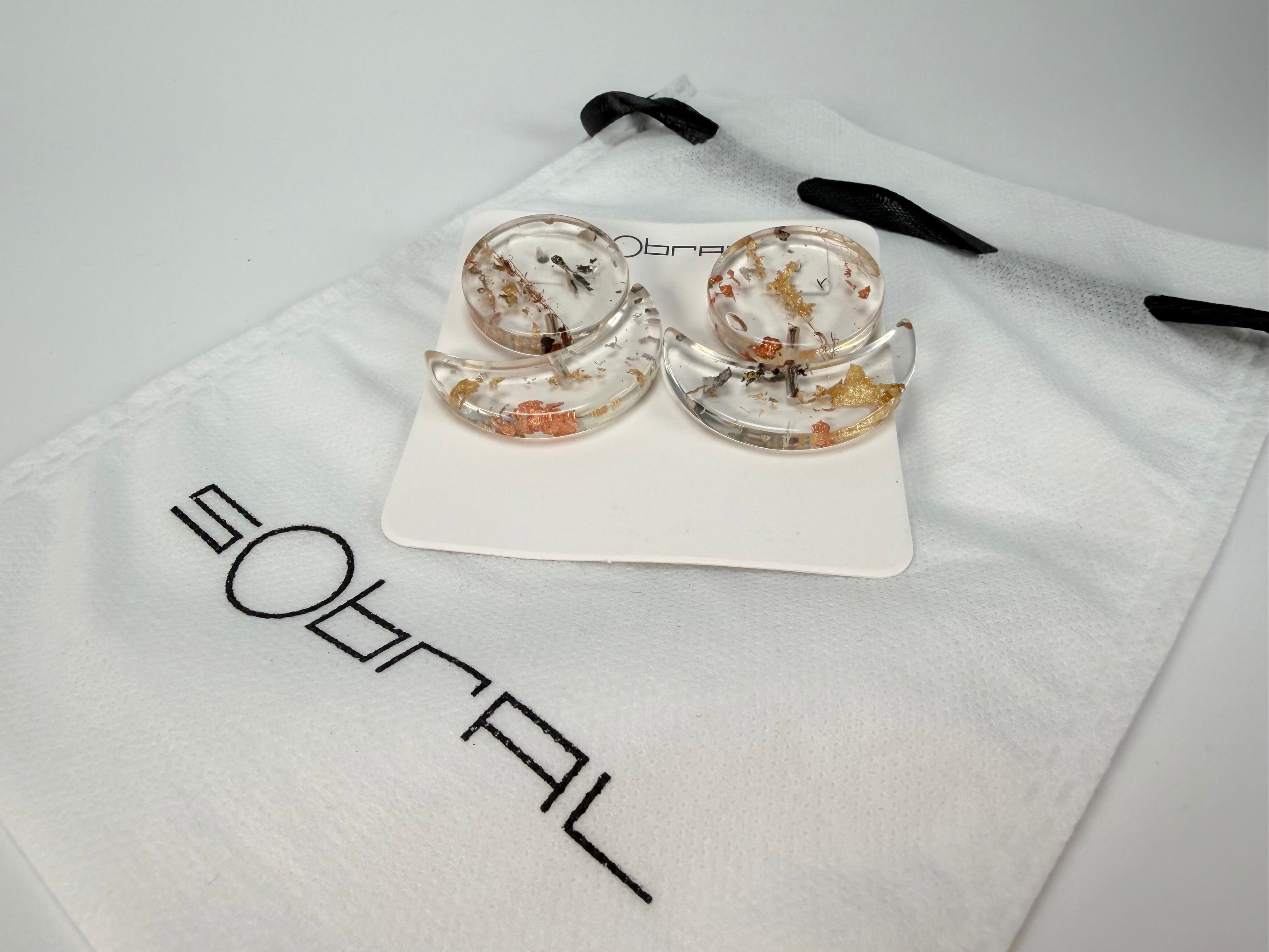 Sobral - Minas Gerais "Sombra" Resin Earrings ( 005036 )