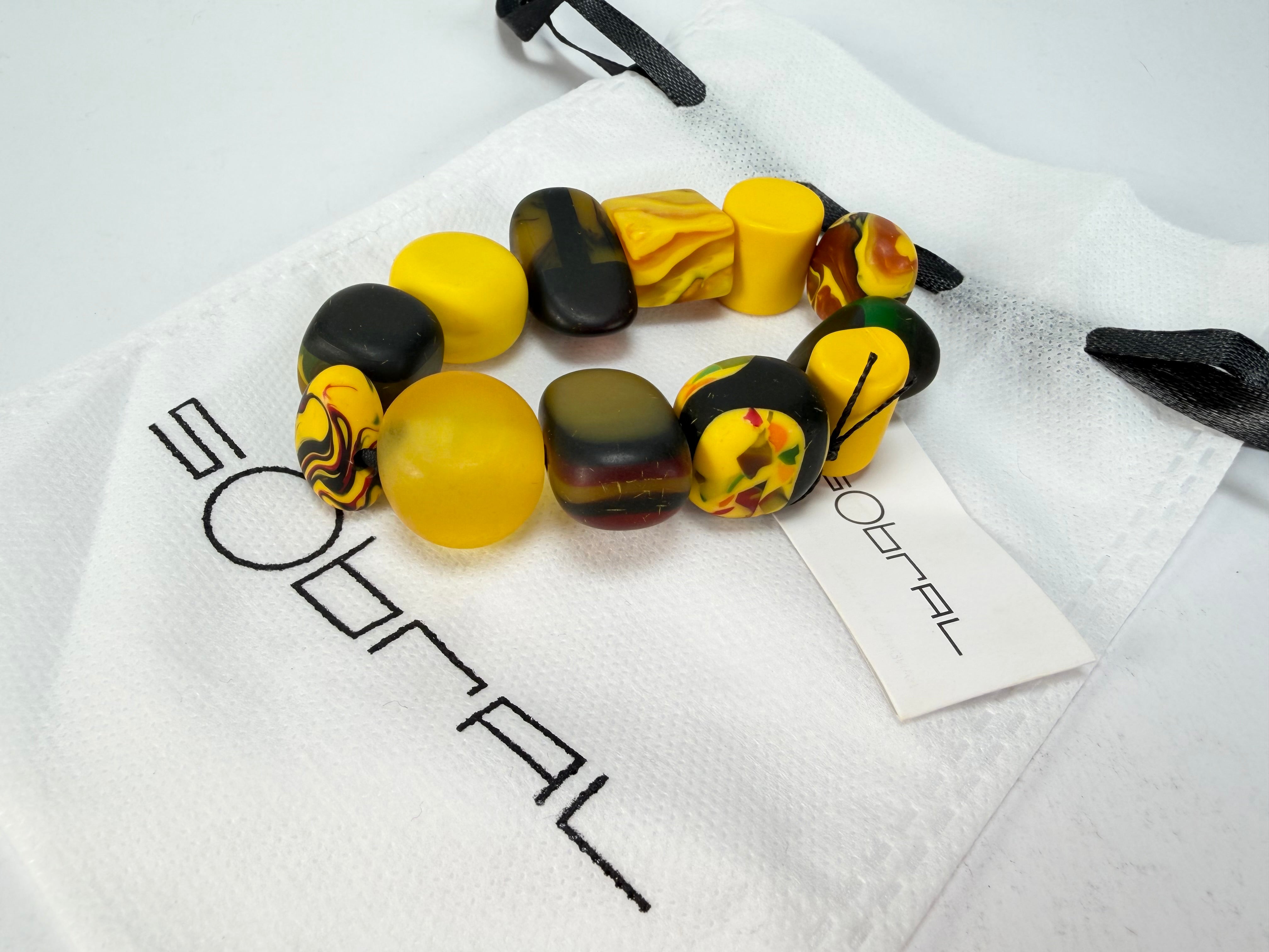 Sobral - Indiana "Amarelo" Yellow Mix Elasticated Resin Bracelet ( 000210 )