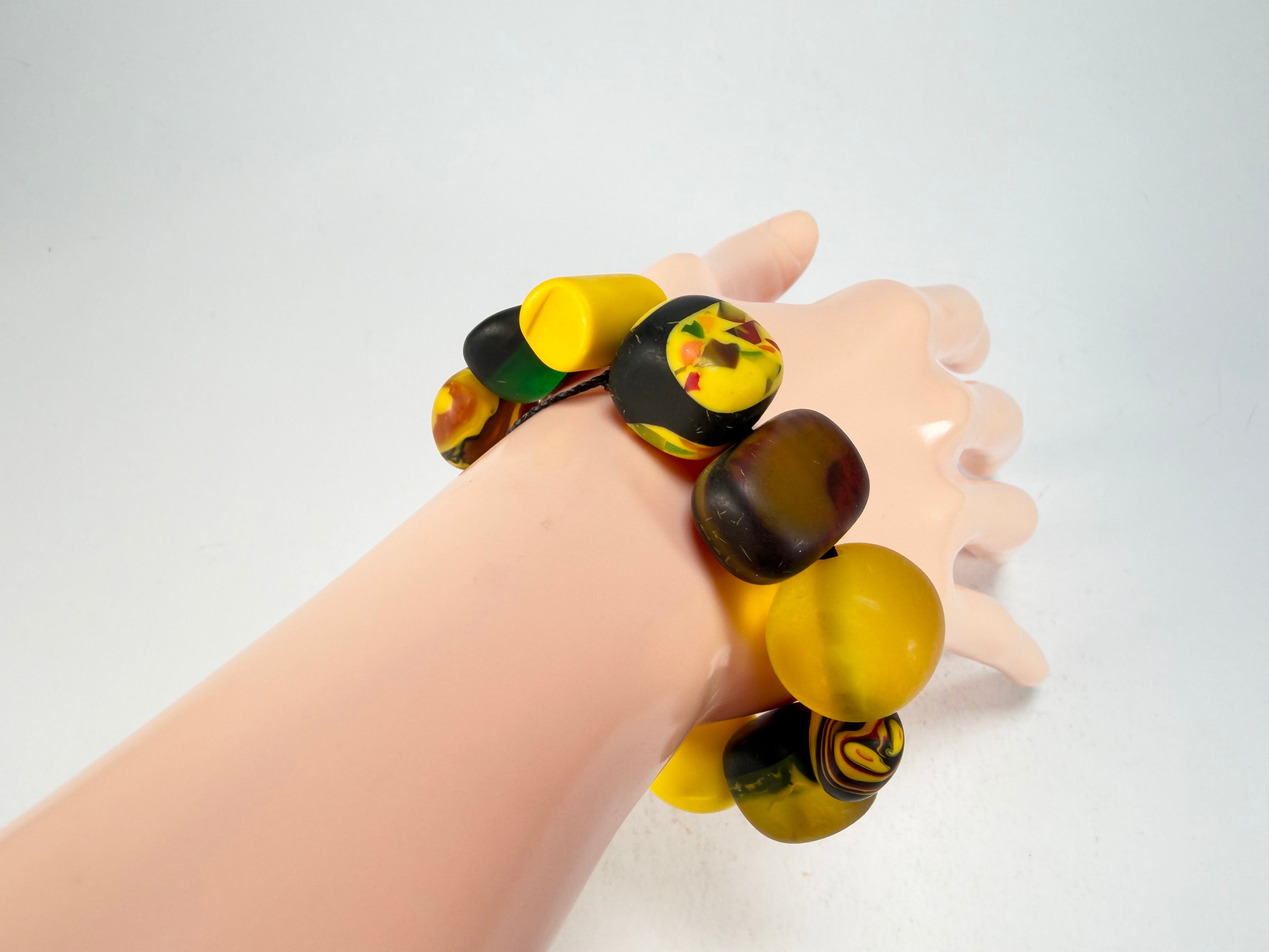 Sobral - Indiana "Amarelo" Yellow Mix Elasticated Resin Bracelet ( 000210 )