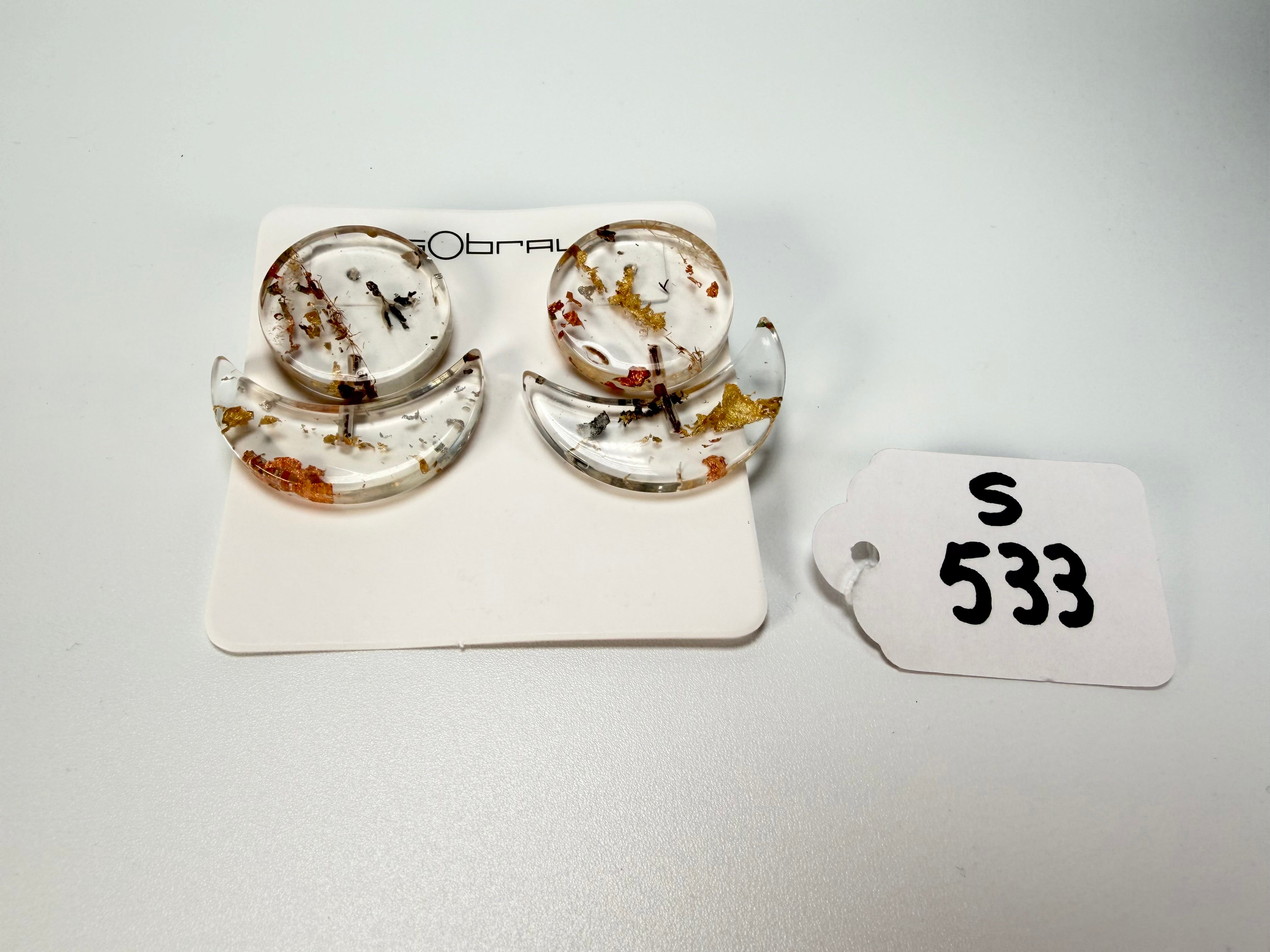 Sobral - Minas Gerais "Sombra" Resin Earrings ( 005036 )