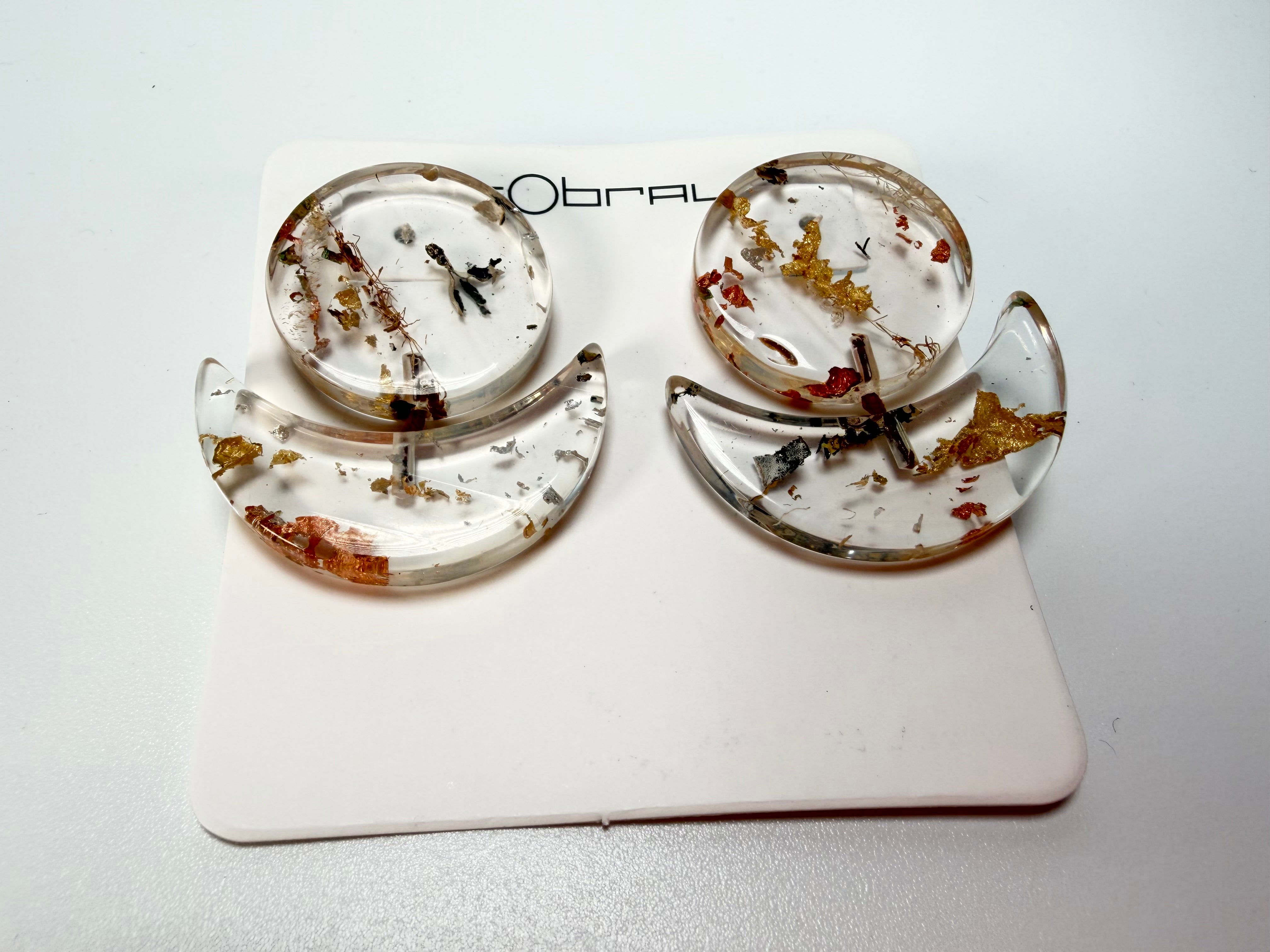 Sobral - Minas Gerais "Sombra" Resin Earrings ( 005036 )