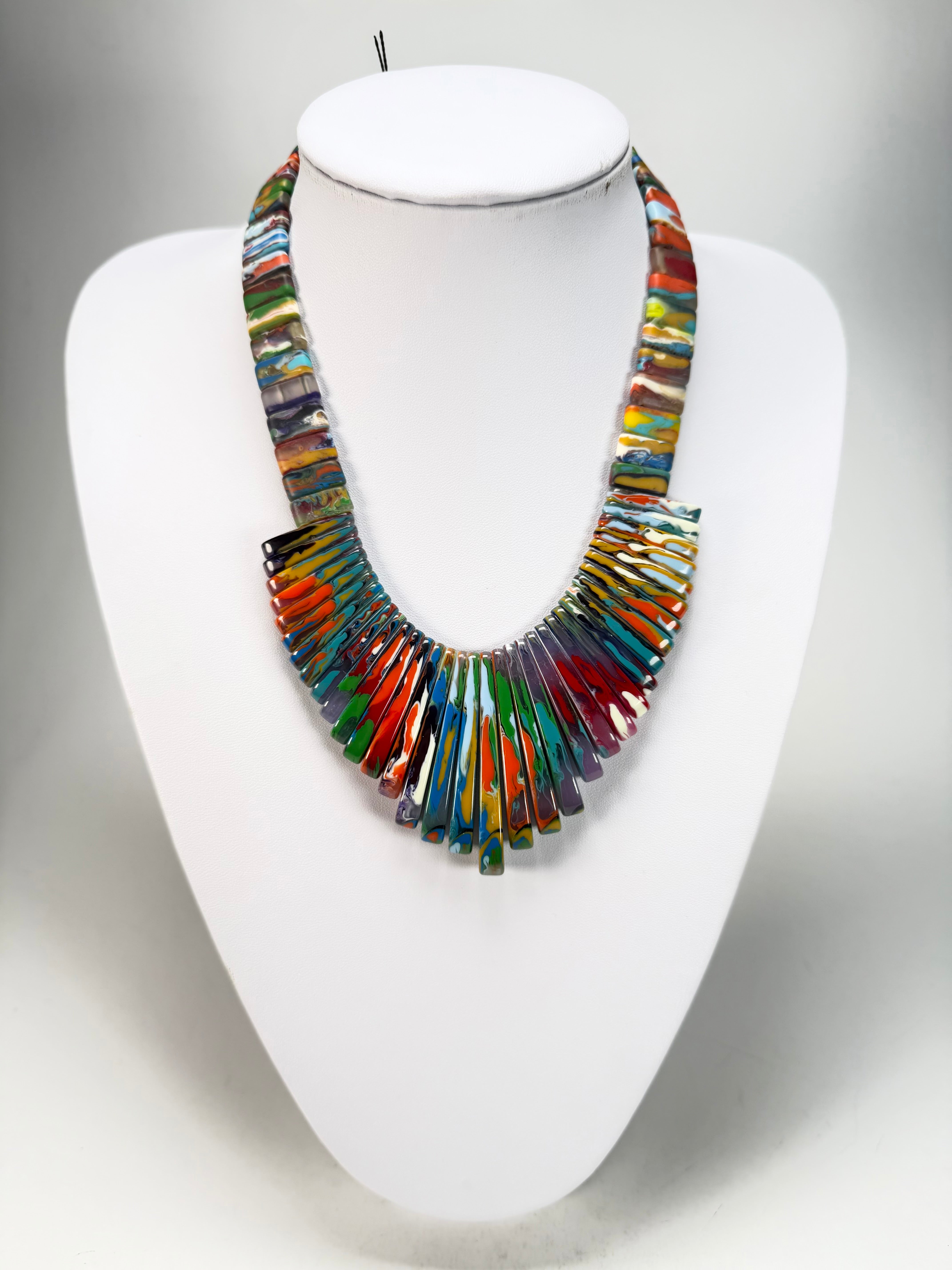 Sobral - Multi-Colour "Tupi" Pollock Resin Necklace ( 004853 )
