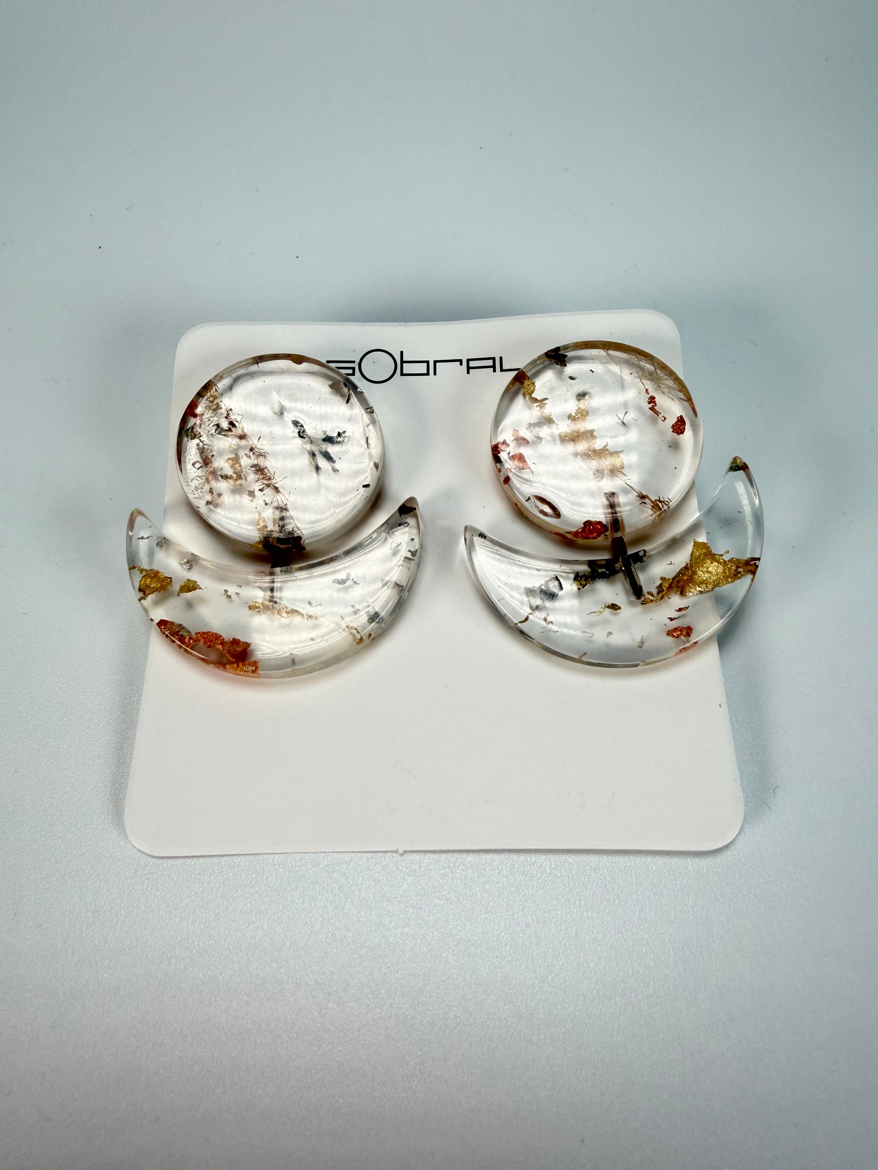 Sobral - Minas Gerais "Sombra" Resin Earrings ( 005036 )