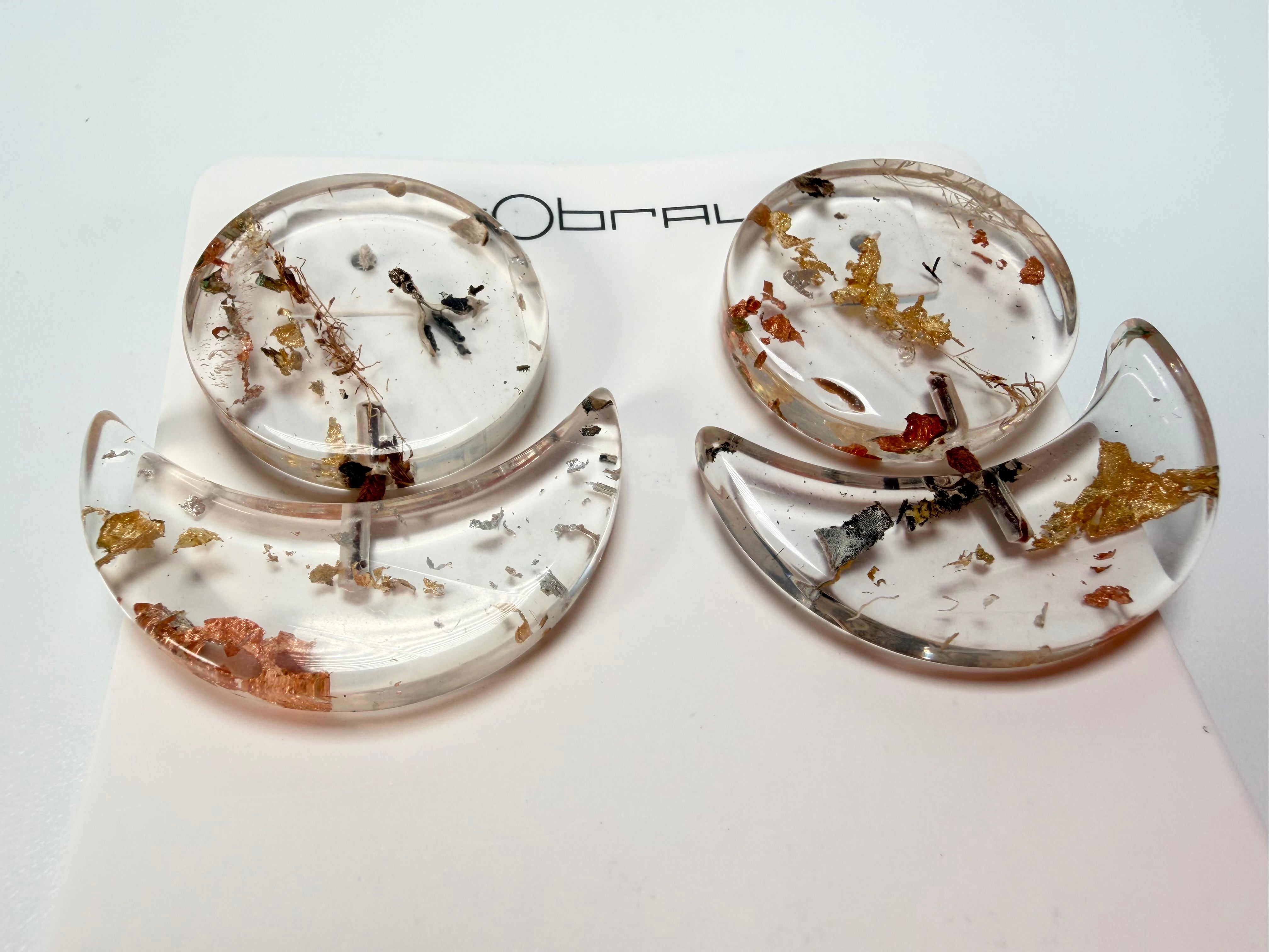 Sobral - Minas Gerais "Sombra" Resin Earrings ( 005036 )