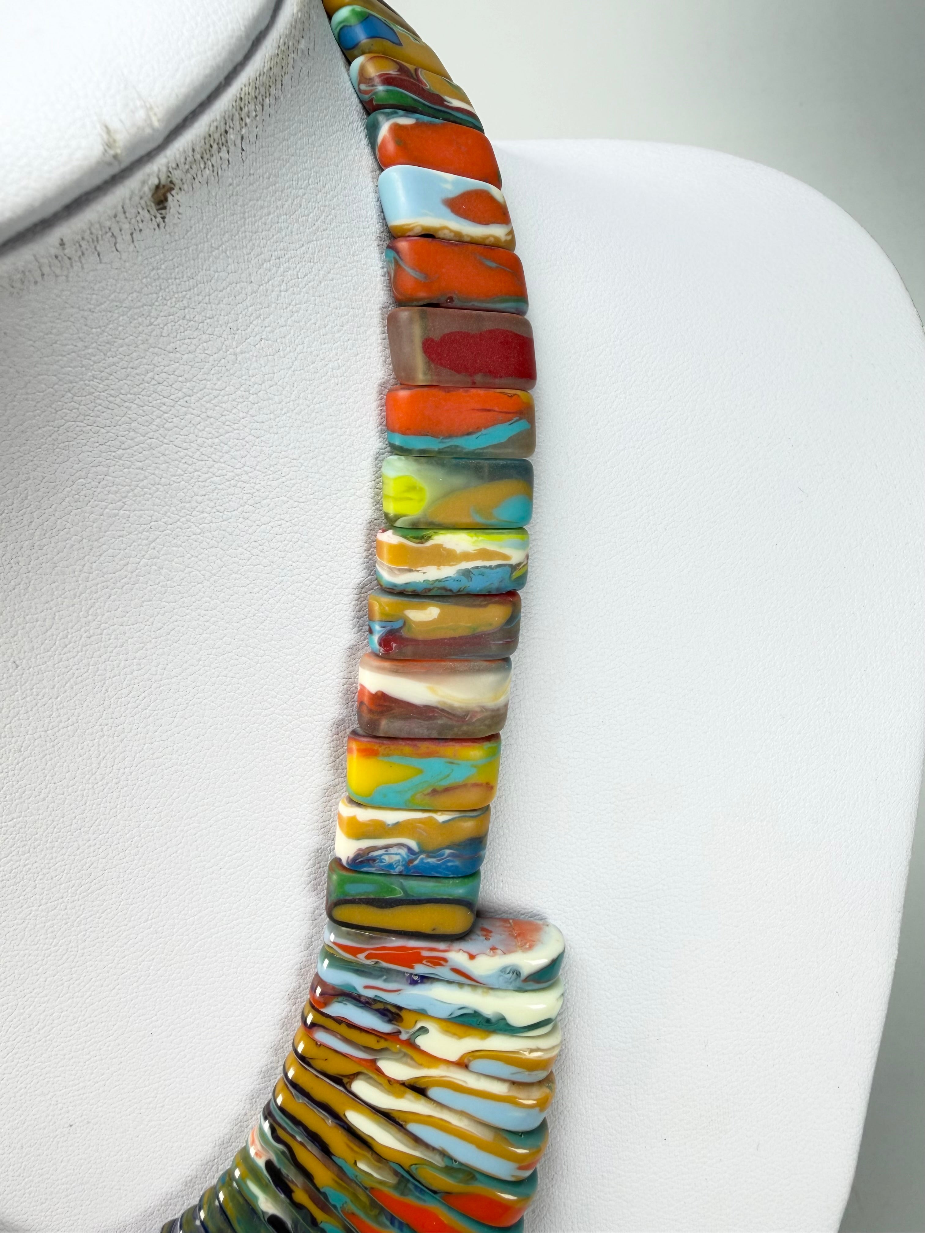 Sobral - Multi-Colour "Tupi" Pollock Resin Necklace ( 004853 )