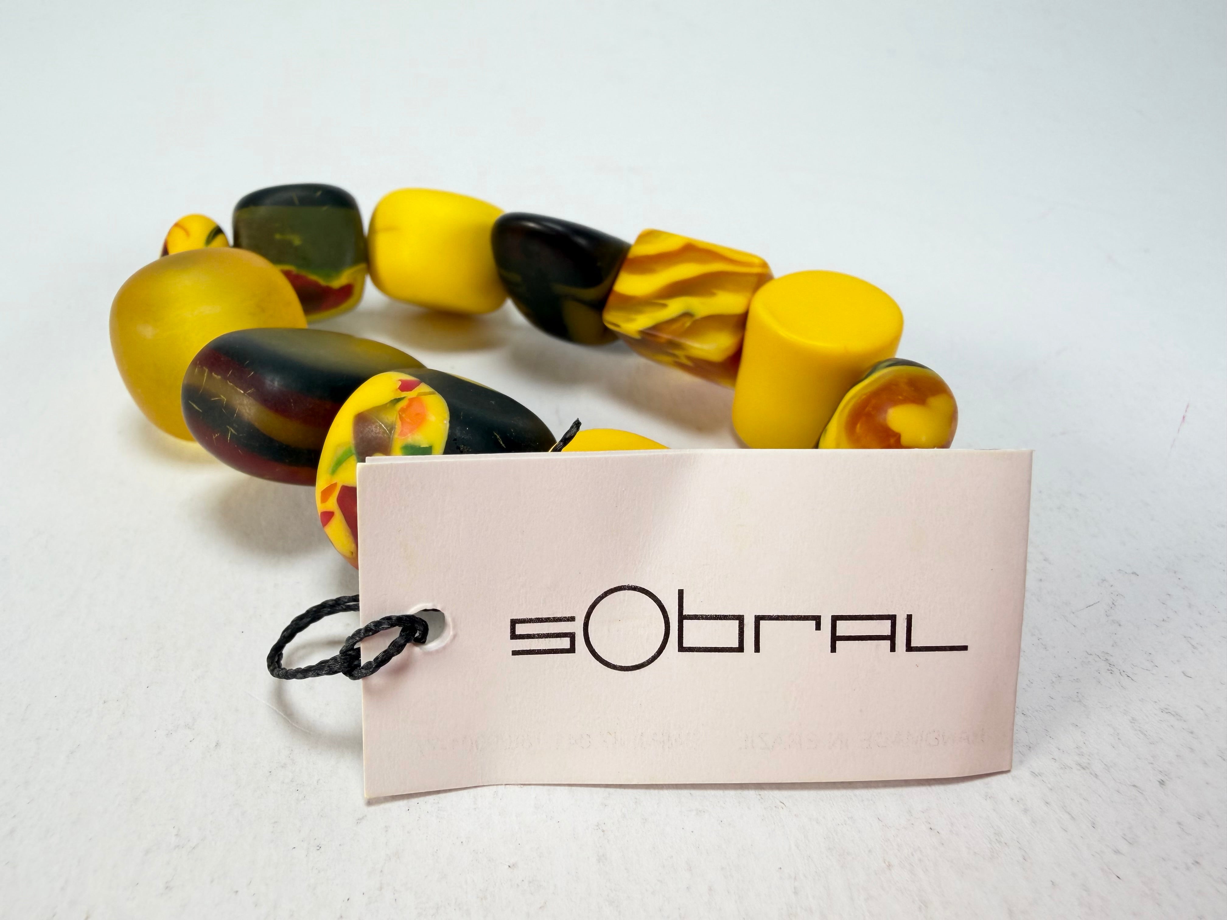 Sobral - Indiana "Amarelo" Yellow Mix Elasticated Resin Bracelet ( 000210 )