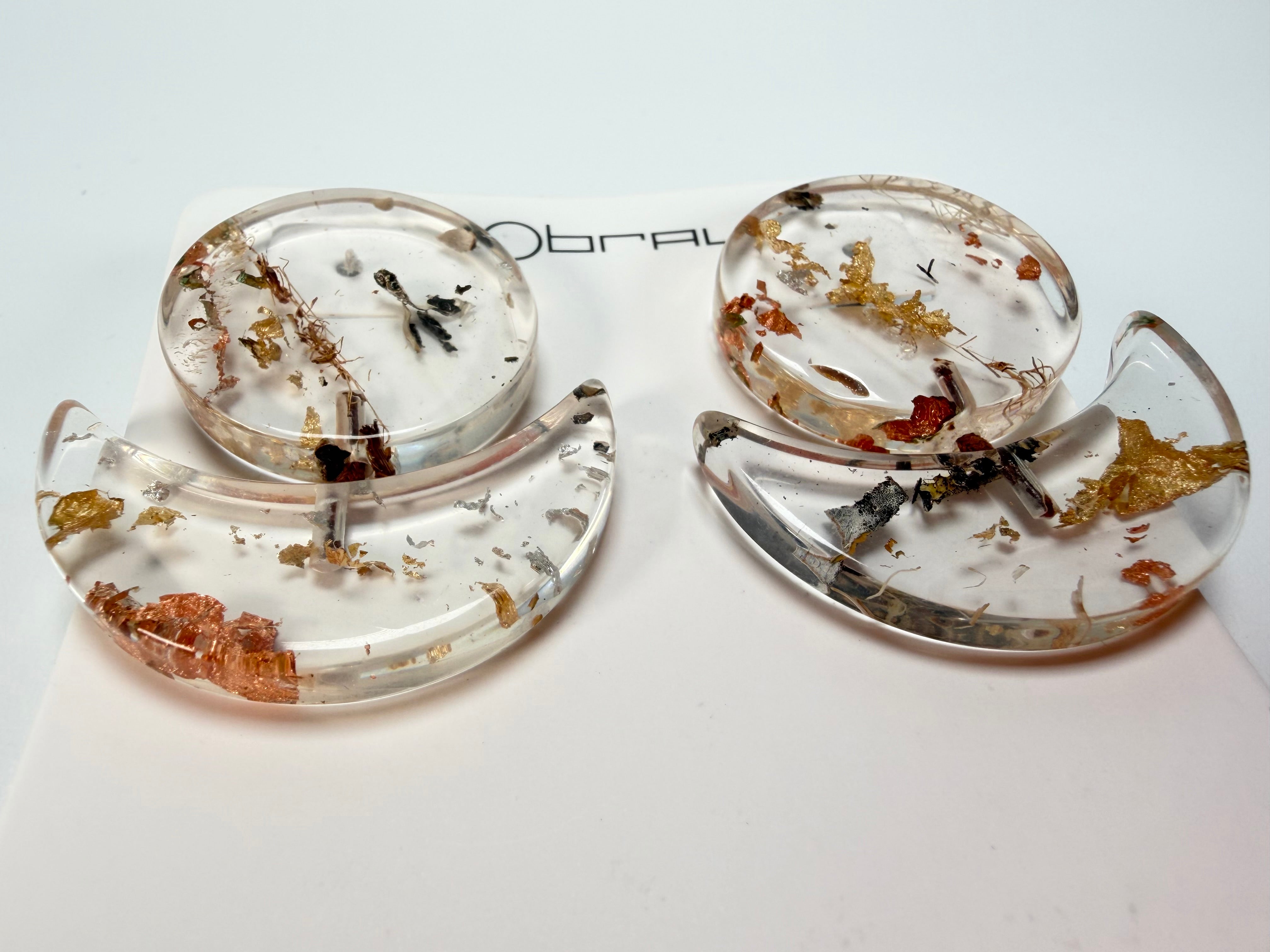 Sobral - Minas Gerais "Sombra" Resin Earrings ( 005036 )