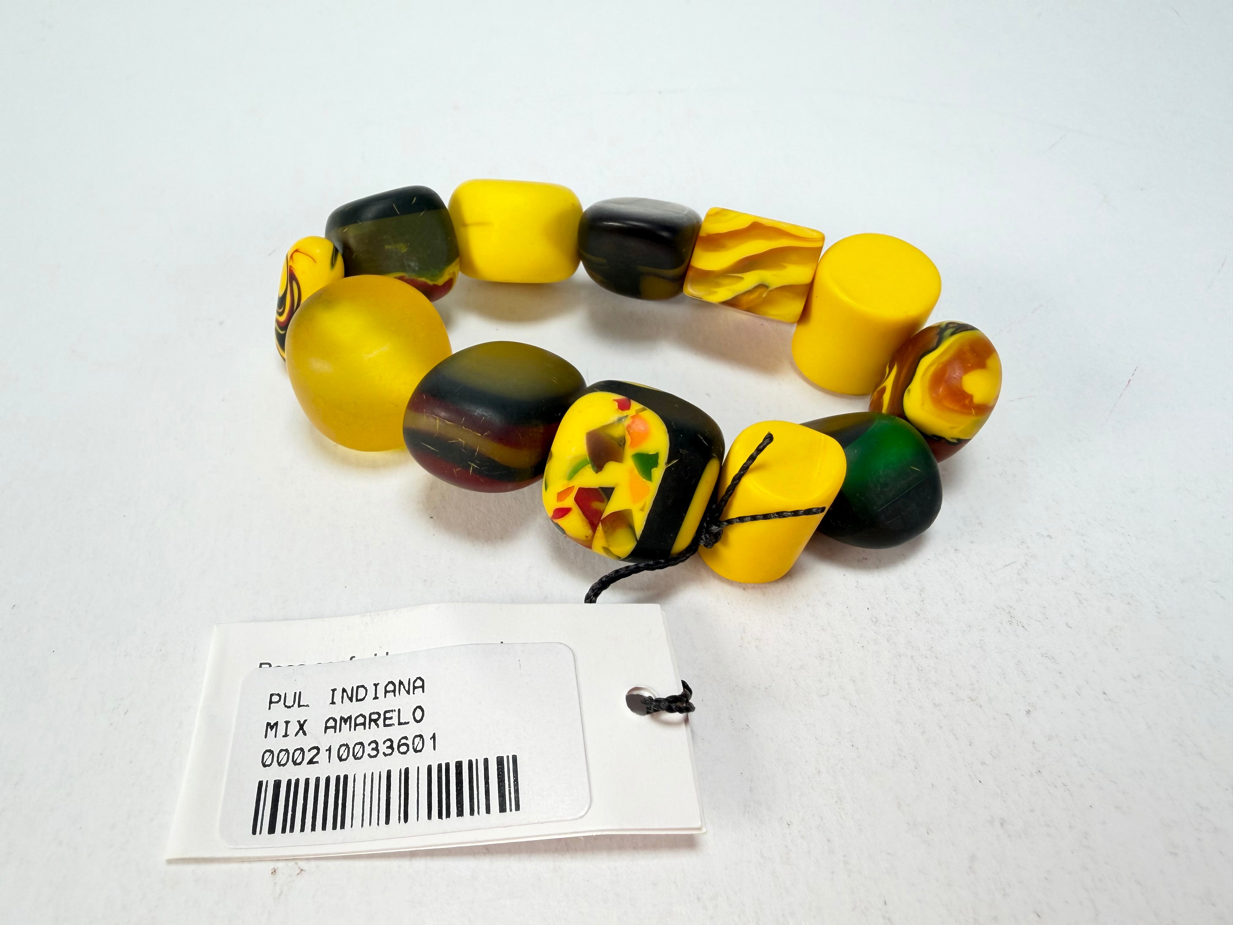 Sobral - Indiana "Amarelo" Yellow Mix Elasticated Resin Bracelet ( 000210 )