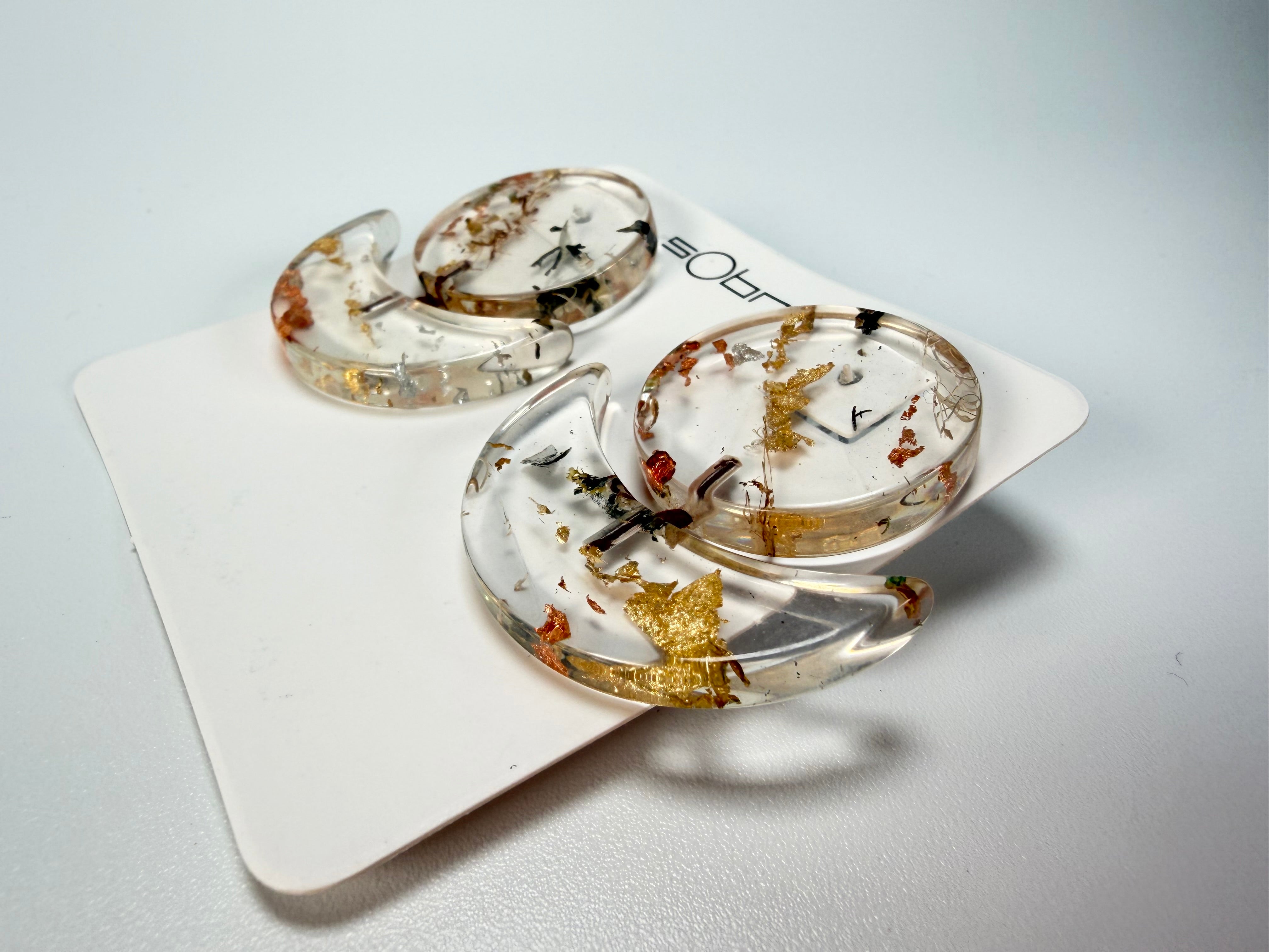 Sobral - Minas Gerais "Sombra" Resin Earrings ( 005036 )