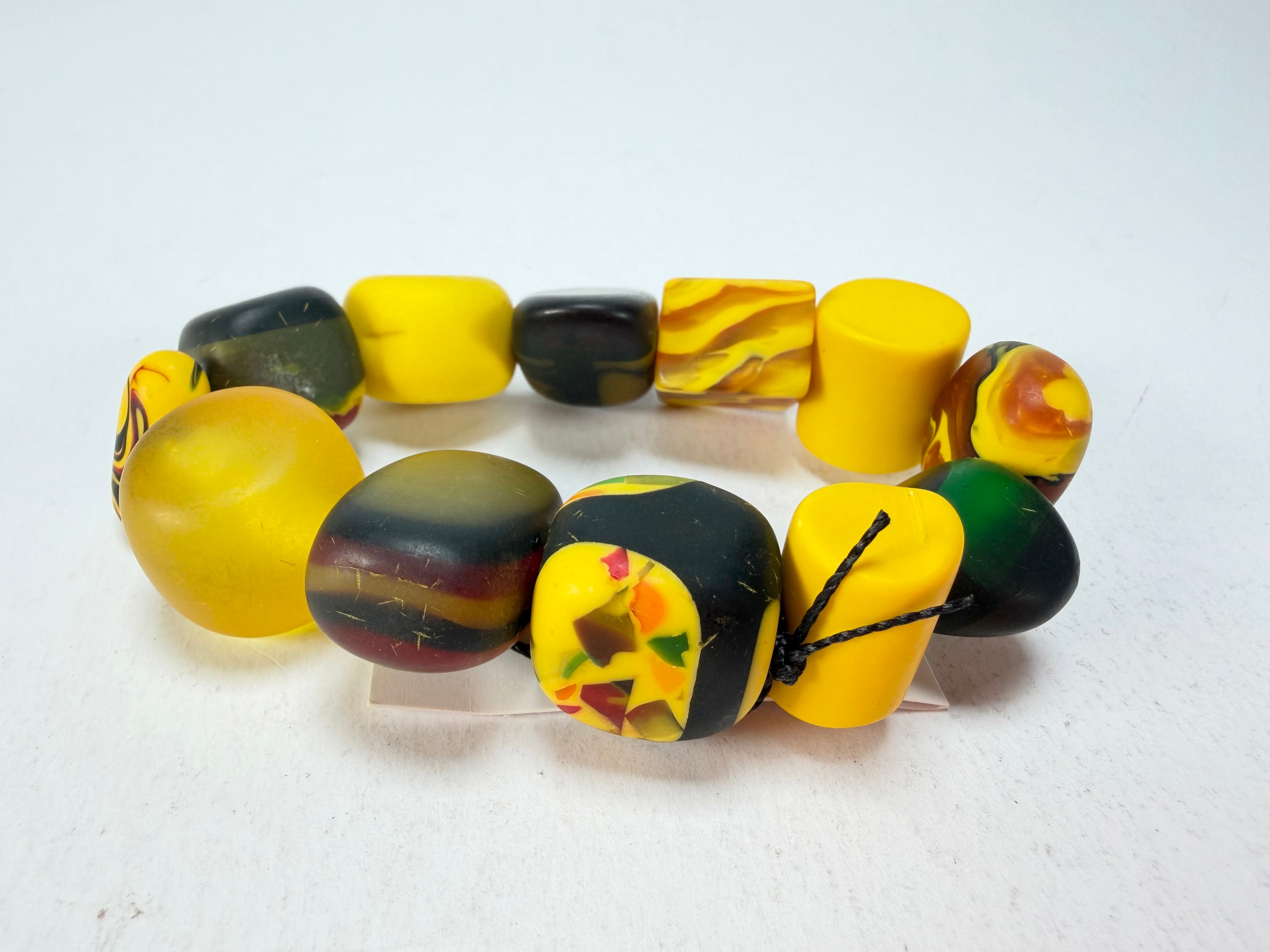 Sobral - Indiana "Amarelo" Yellow Mix Elasticated Resin Bracelet ( 000210 )