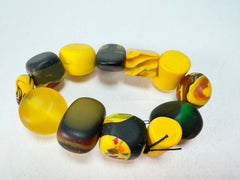 Sobral - Indiana "Amarelo" Yellow Mix Elasticated Resin Bracelet ( 000210 )