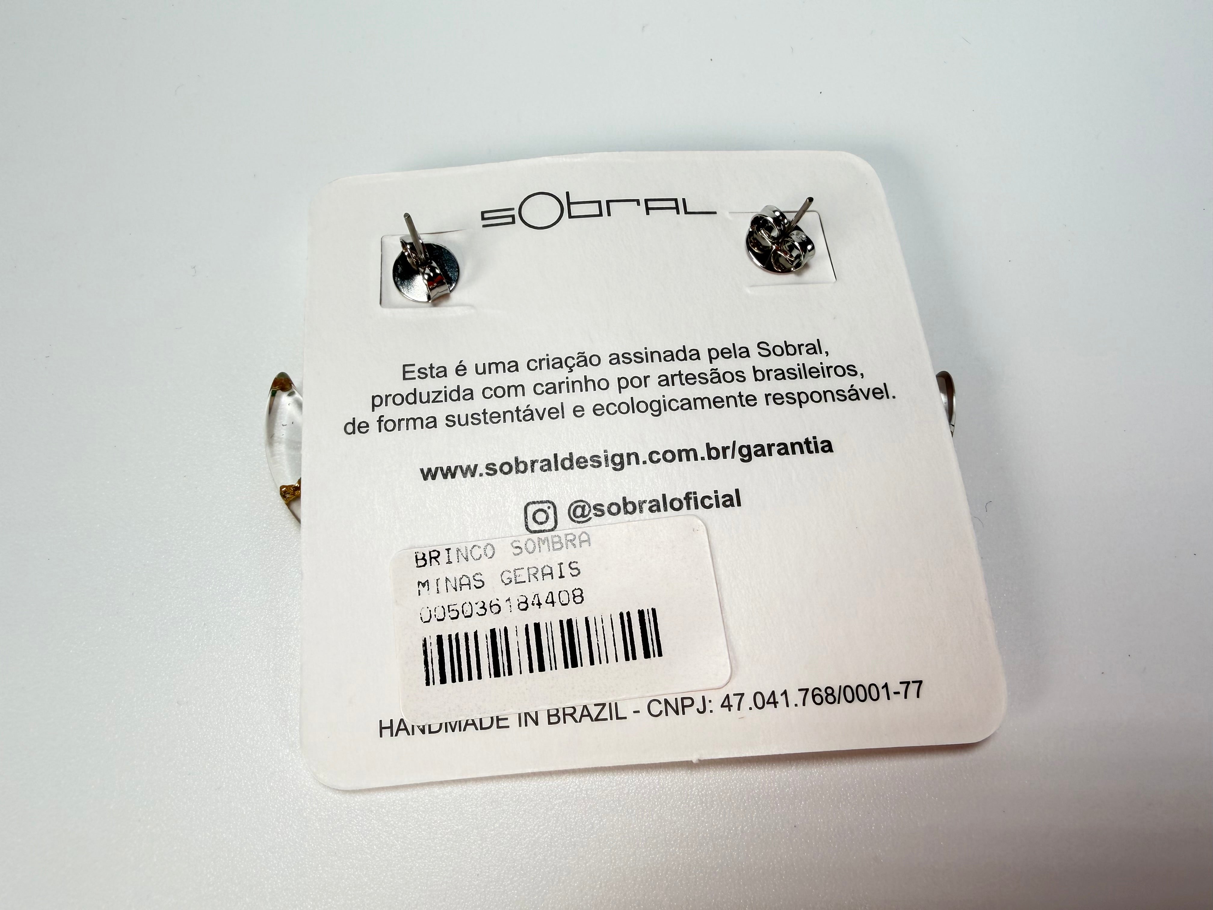 Sobral - Minas Gerais "Sombra" Resin Earrings ( 005036 )