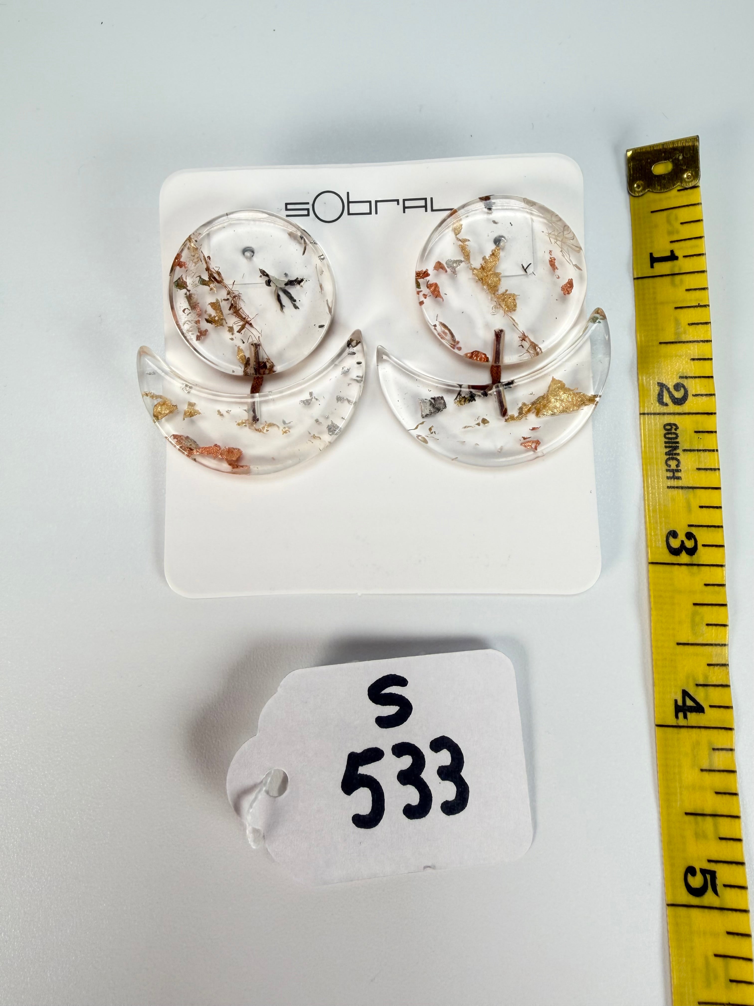Sobral - Minas Gerais "Sombra" Resin Earrings ( 005036 )
