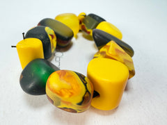 Sobral - Indiana "Amarelo" Yellow Mix Elasticated Resin Bracelet ( 000210 )
