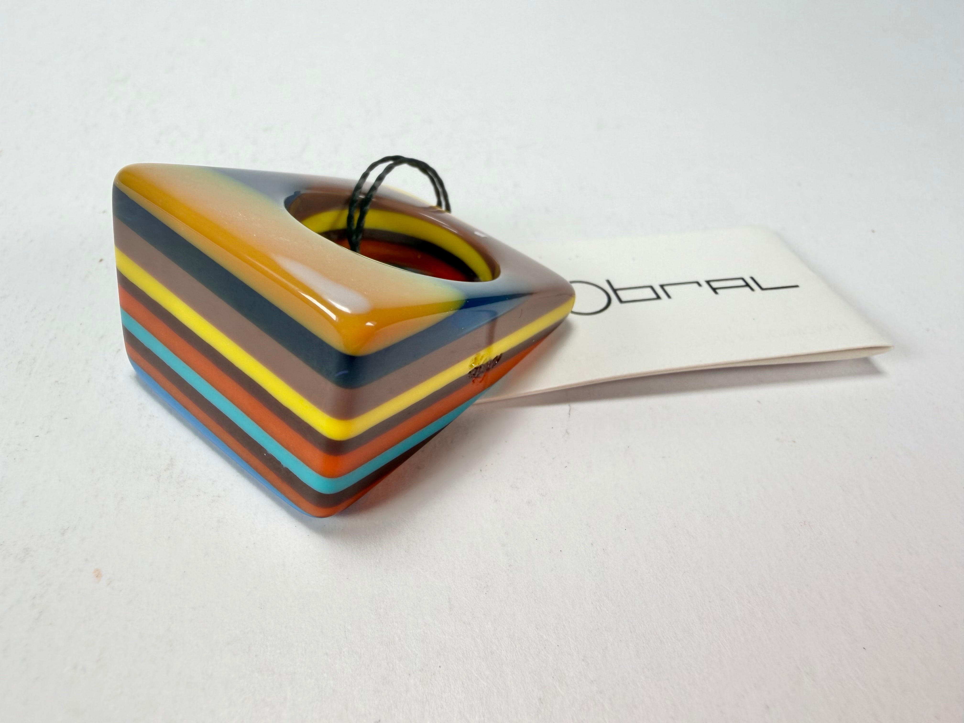 Sobral - Pop Art "Carre" Resin Ring ( 001828 ) - Size UK S / US 9