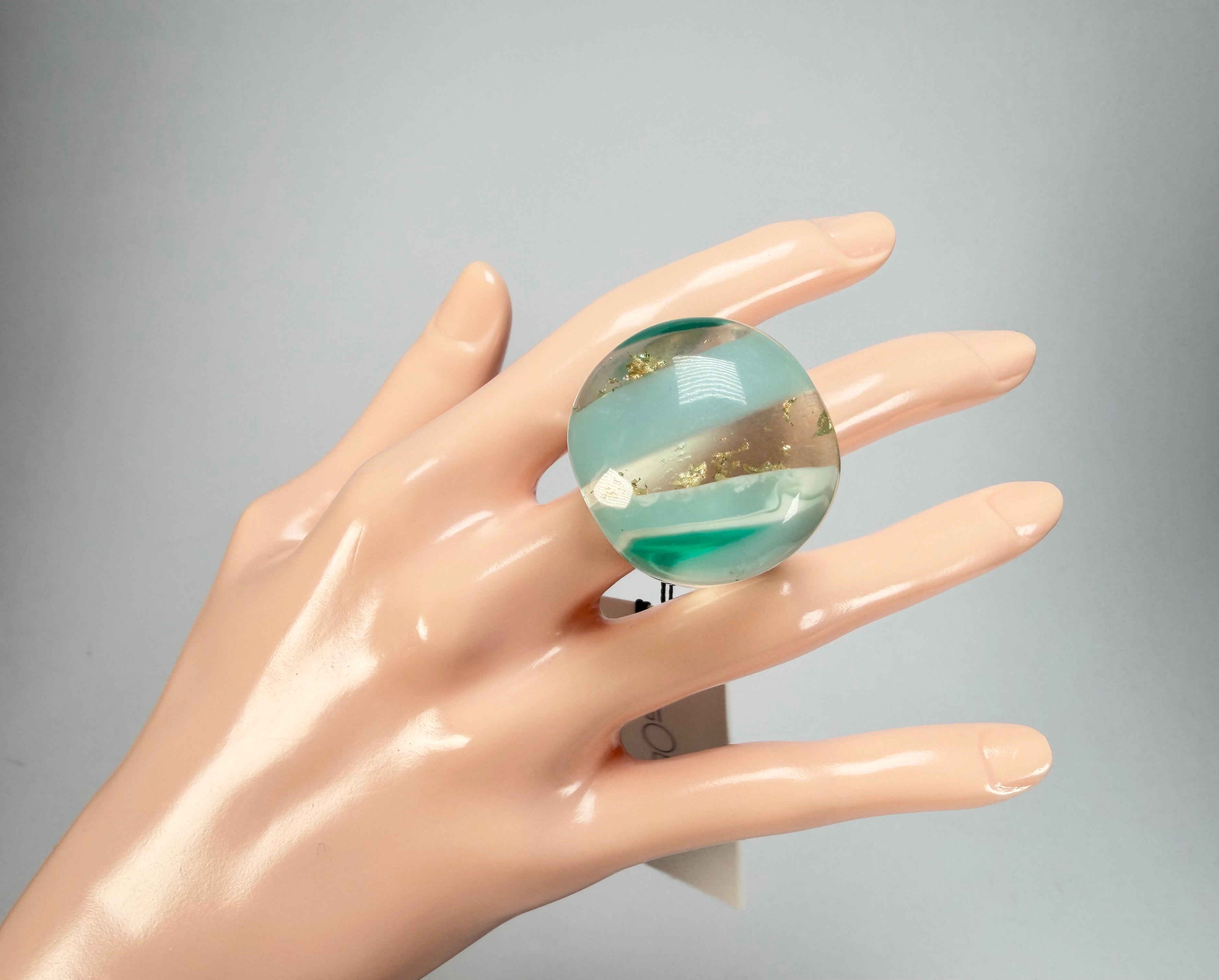 Sobral - Planets "Saturno" Neptune Resin Ring ( 005457 ) - Size UK Q / US 8