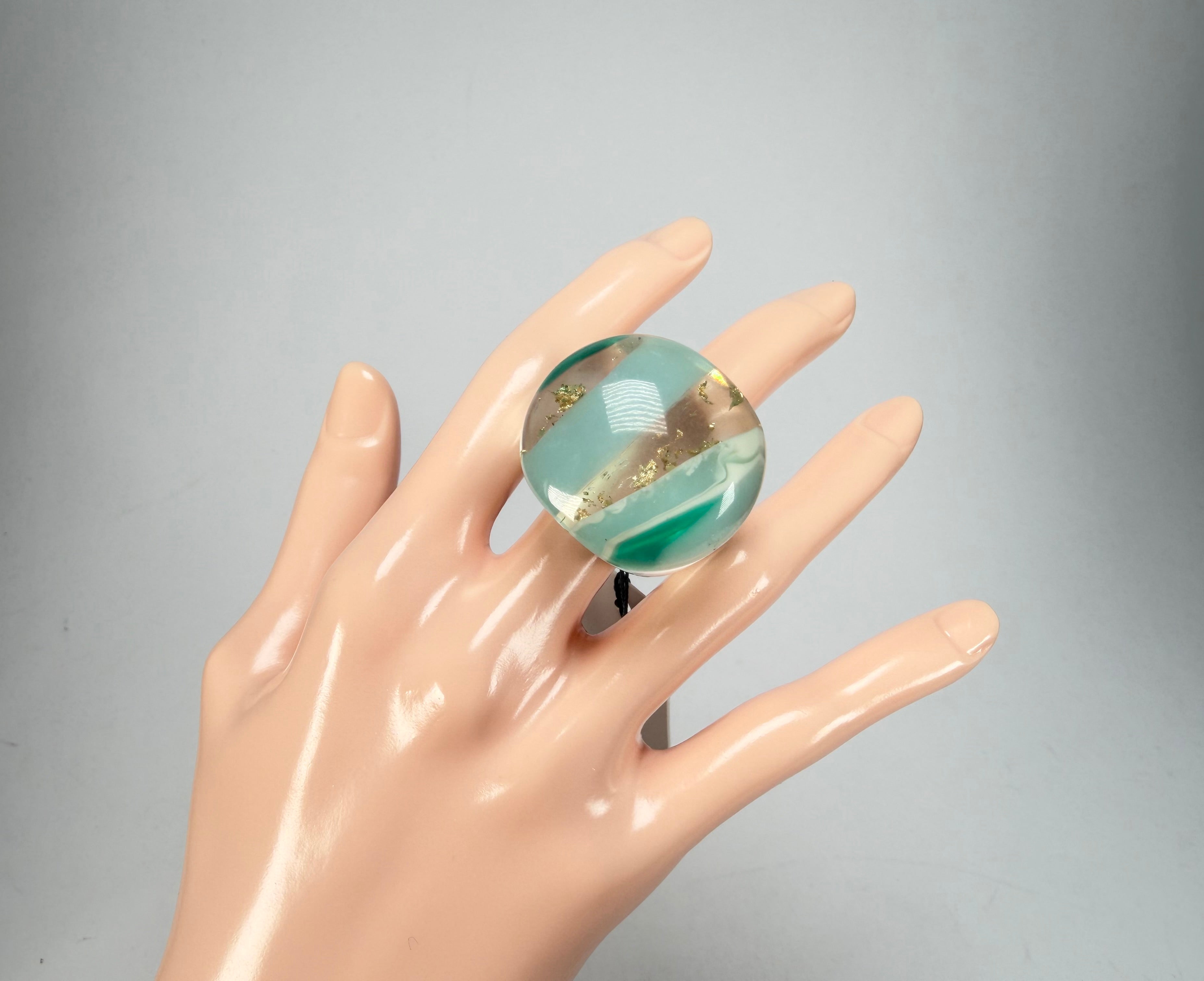 Sobral - Planets "Saturno" Neptune Resin Ring ( 005457 ) - Size UK Q / US 8