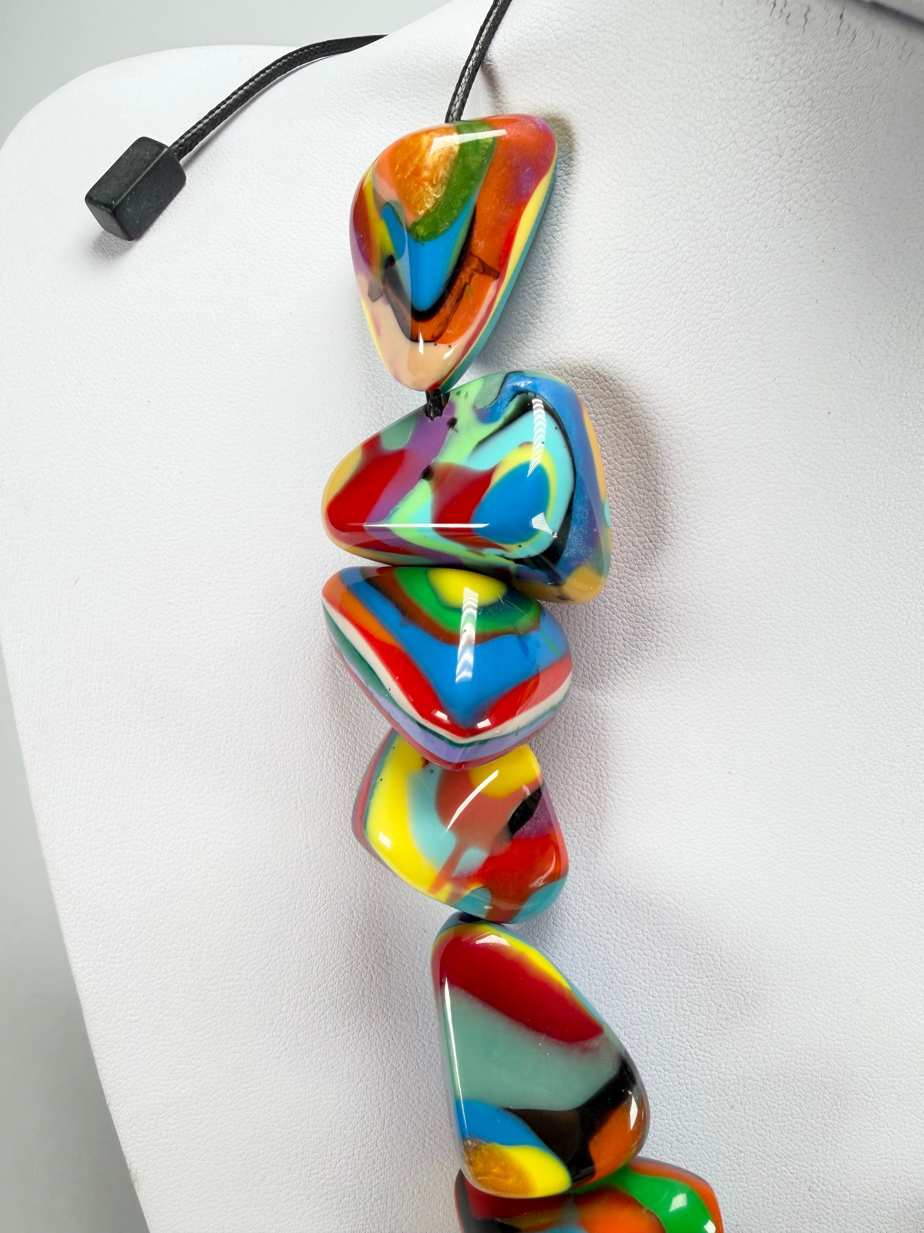 Sobral - Multi-Colour "Anton" Diamante Resin Necklace ( 003614 )