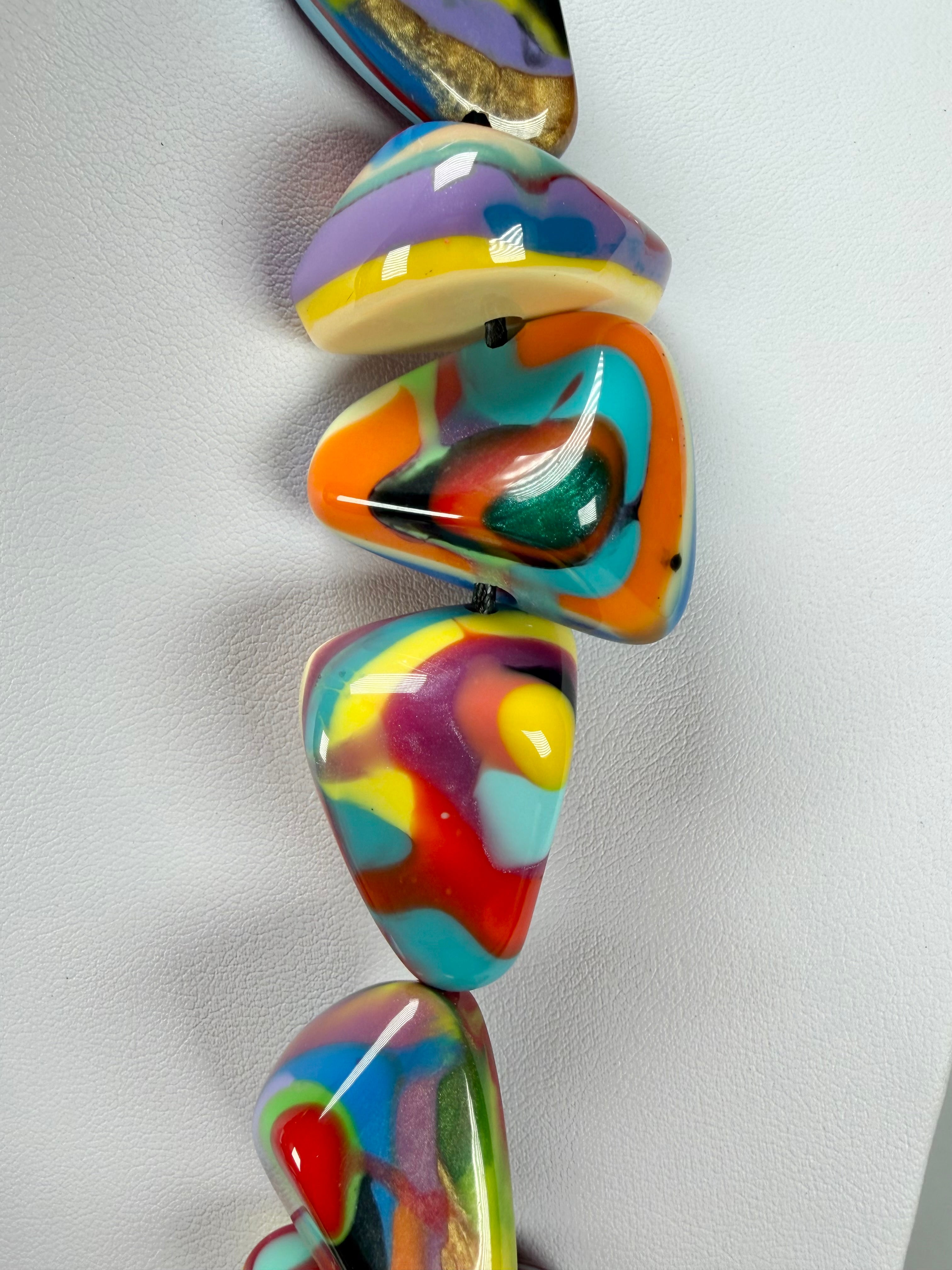Sobral - Multi-Colour "Anton" Diamante Resin Necklace ( 003614 )