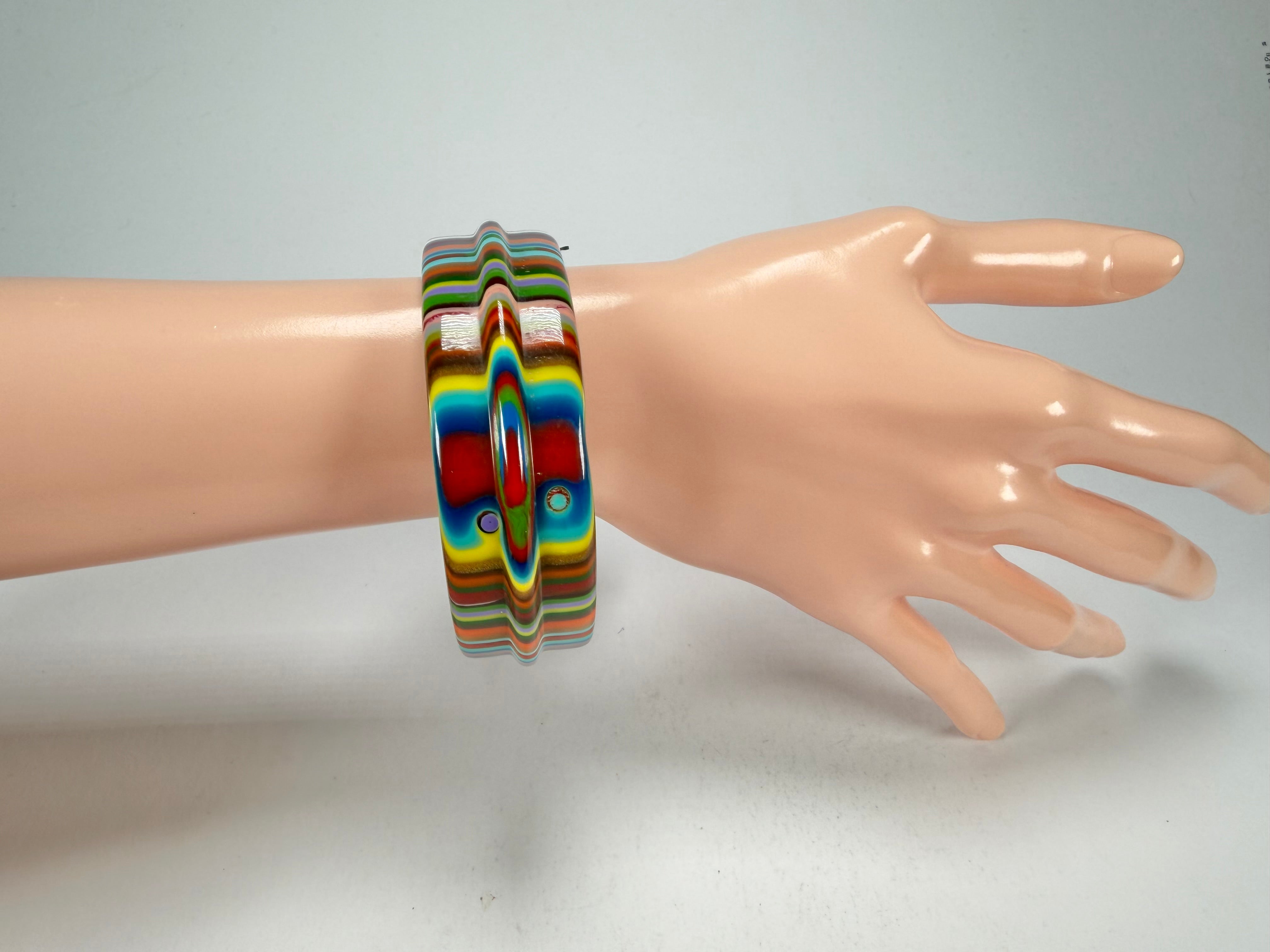 Sobral - Pop Art "PB 34 Saturno" Solid Resin Bangle ( 001088 )
