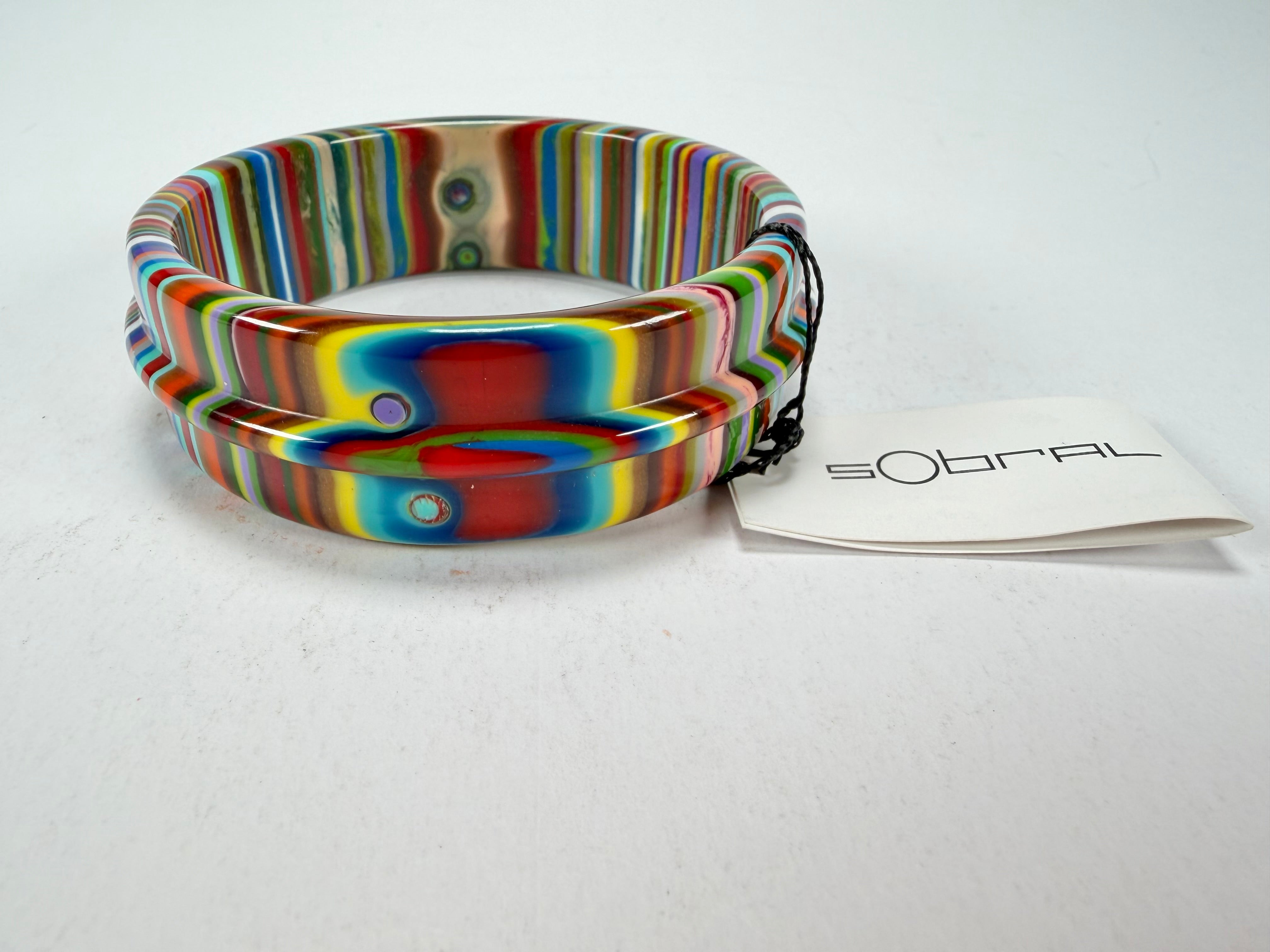 Sobral - Pop Art "PB 34 Saturno" Solid Resin Bangle ( 001088 )